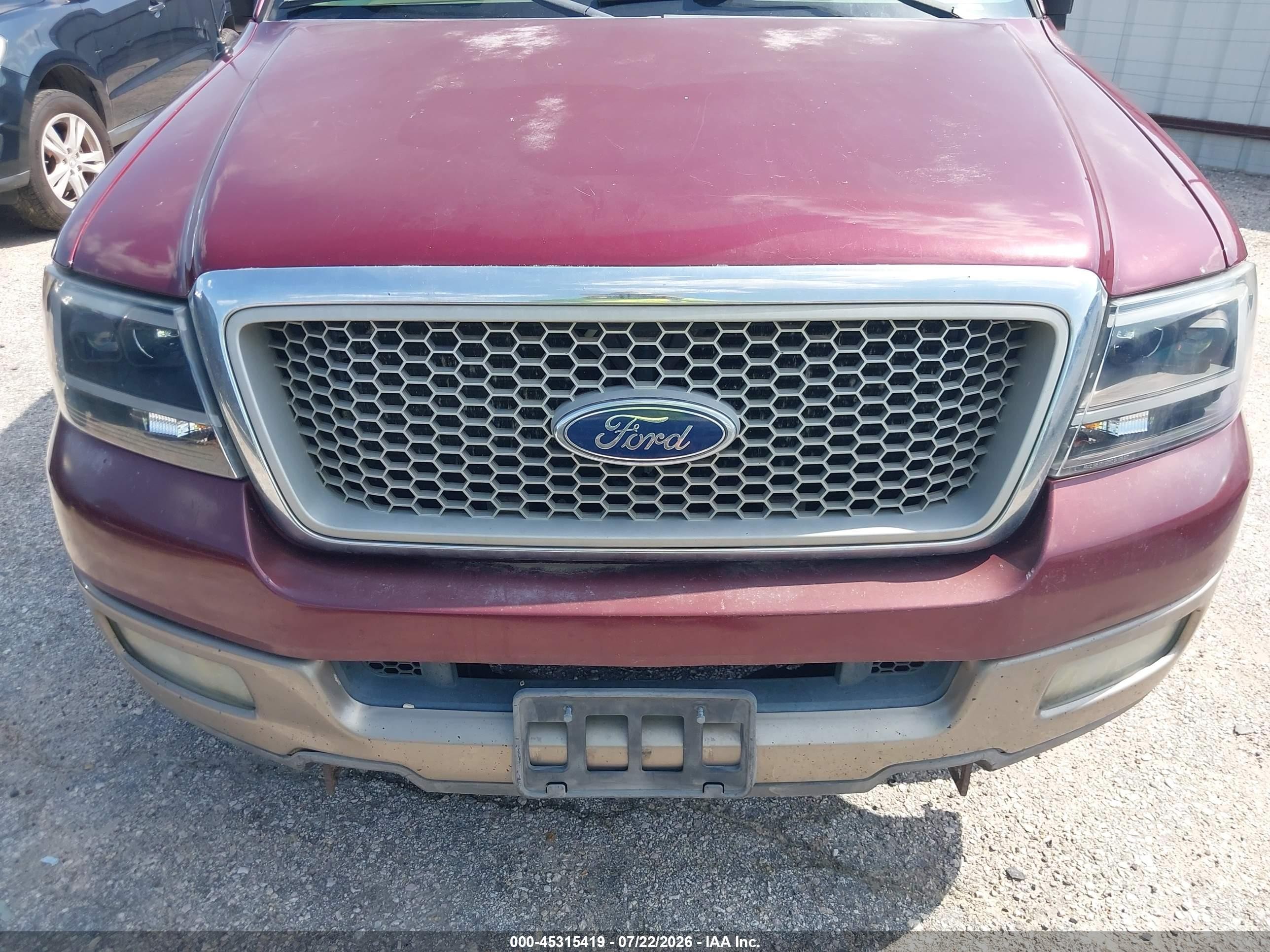 2004 Ford F-150 Lariat/xlt Maroon vin: 1FTPW12564KB79148