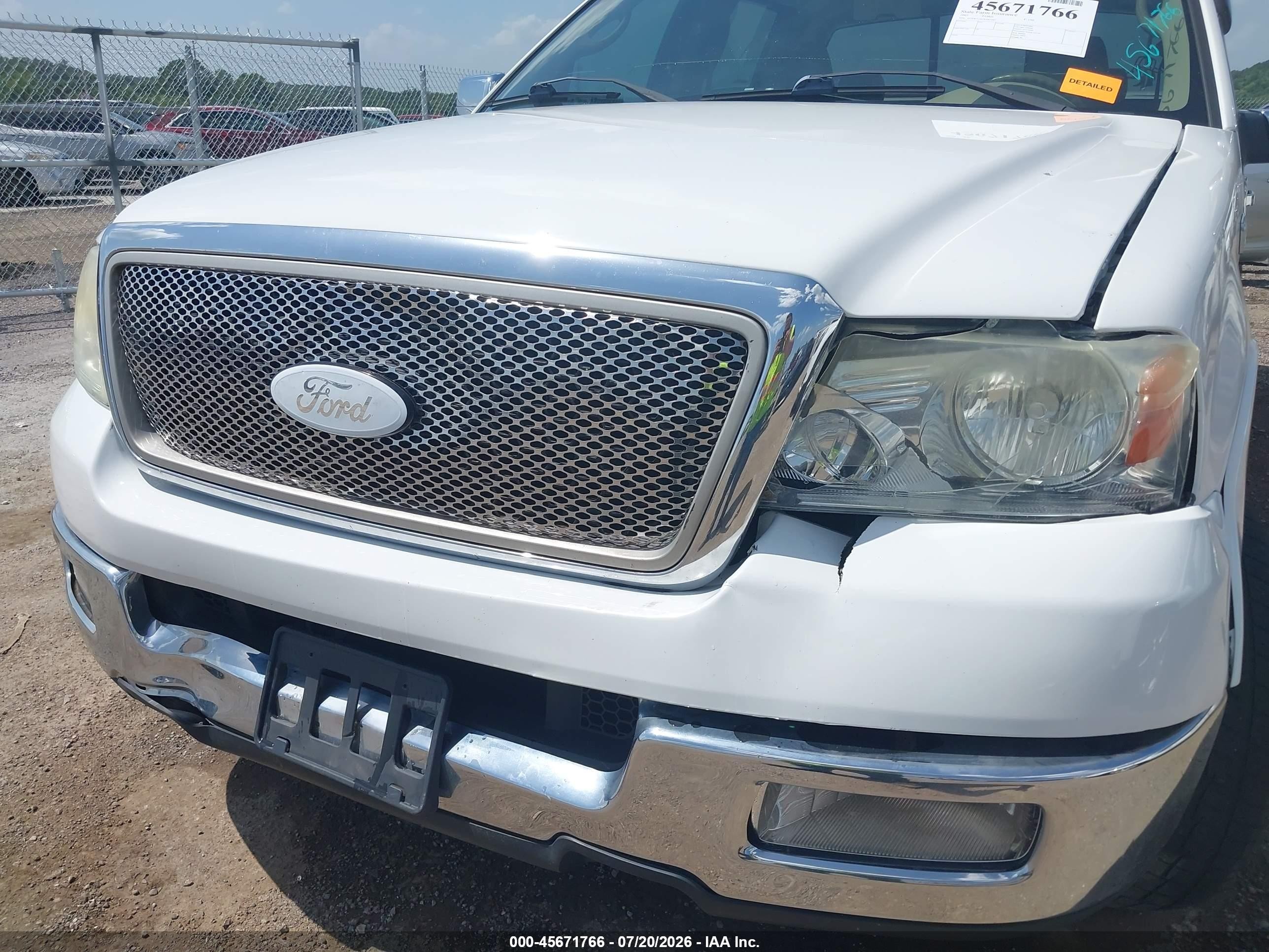 2005 Ford F-150 Lariat/xlt White vin: 1FTPW12565KD45492