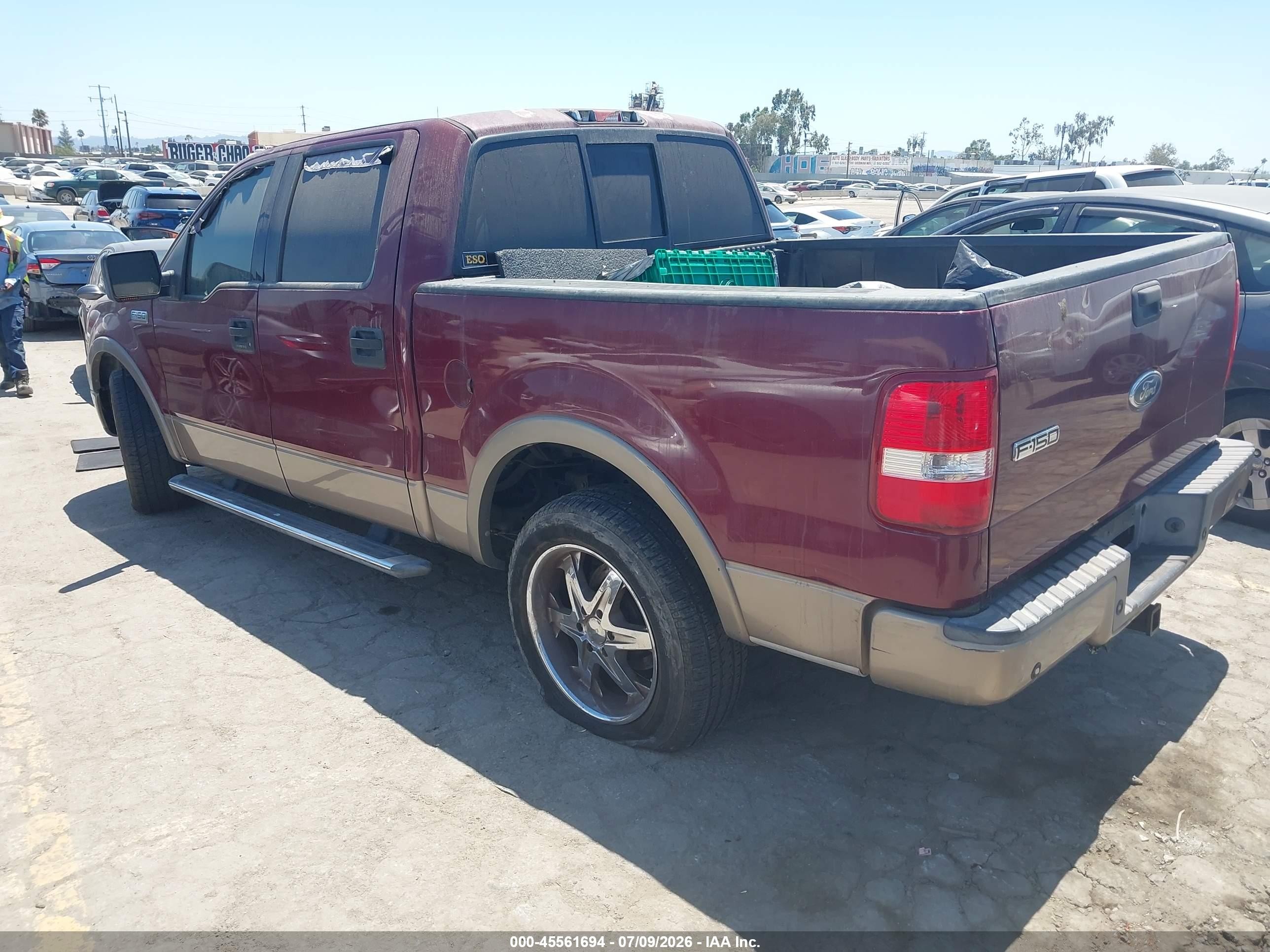 2004 Ford F-150 Lariat/xlt Бордовый vin: 1FTPW12574KD32233