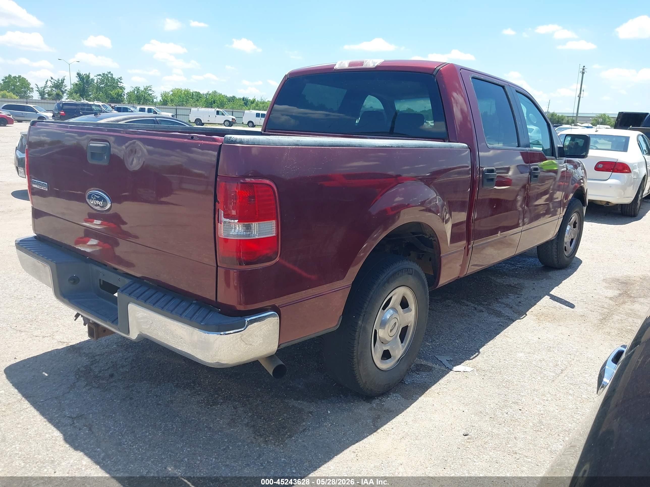 2005 Ford F-150 Lariat/xlt Burgundy vin: 1FTPW12575FA08158