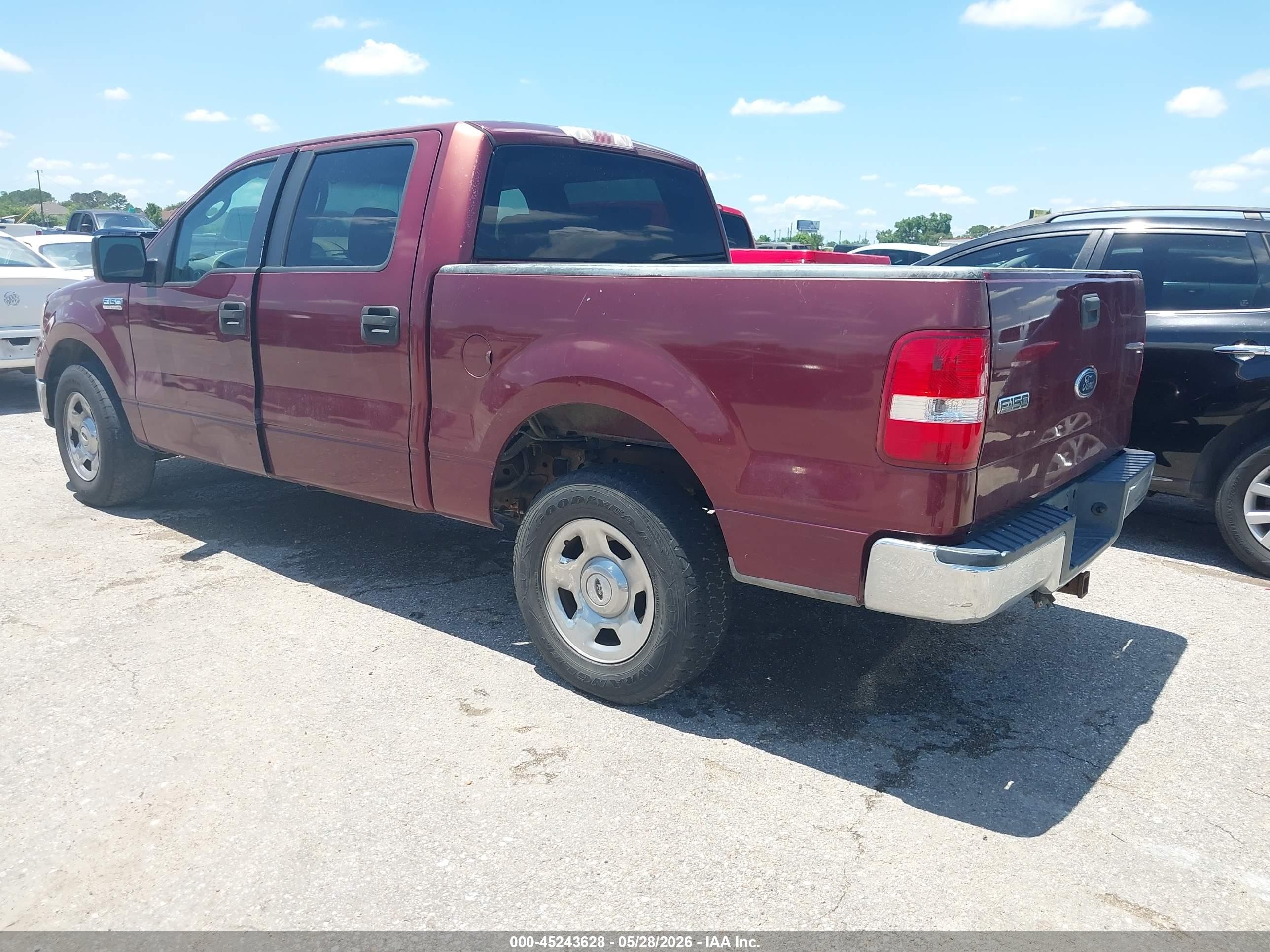 2005 Ford F-150 Lariat/xlt Burgundy vin: 1FTPW12575FA08158