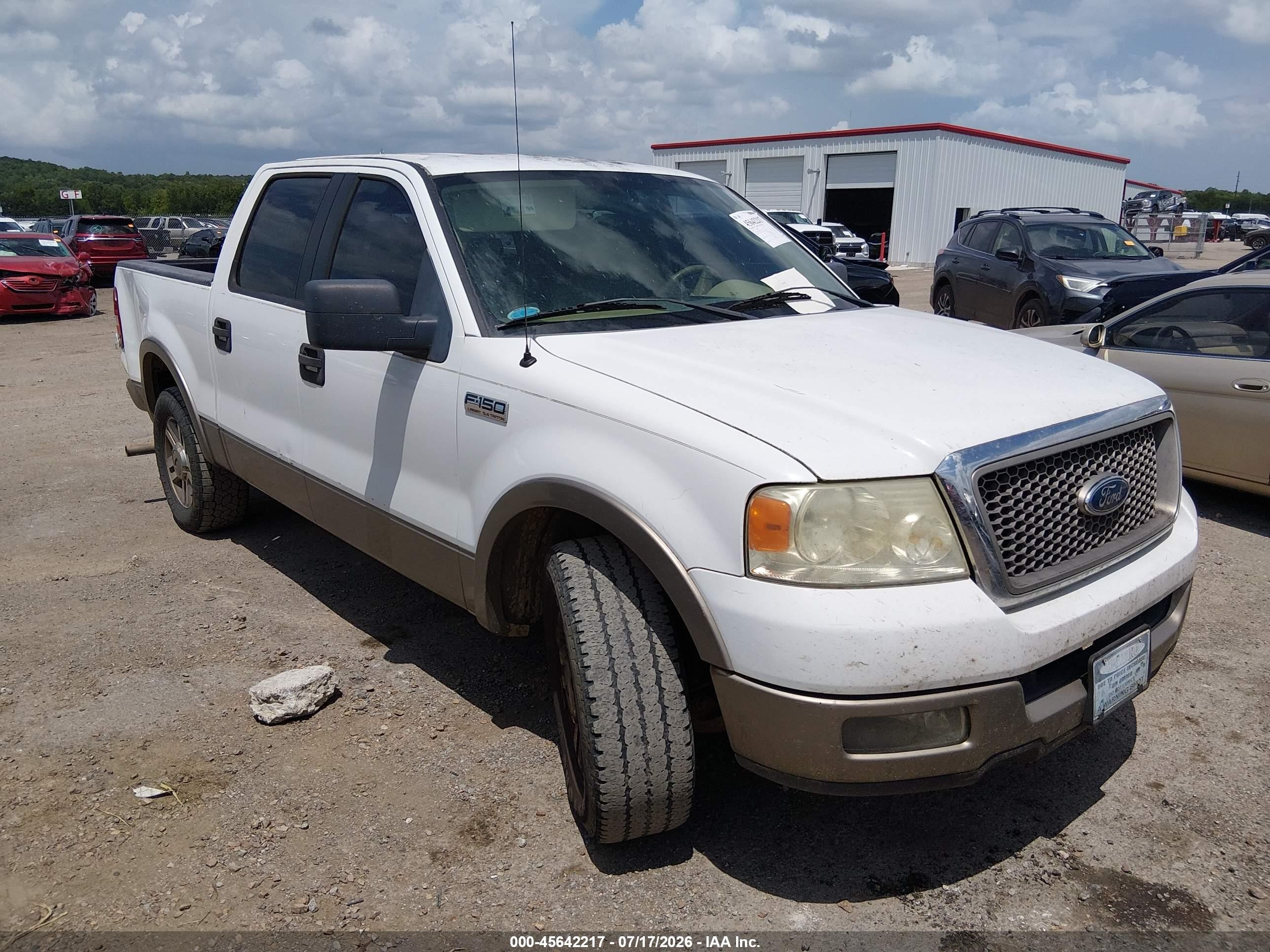 2005 Ford F-150 Lariat/xlt White vin: 1FTPW12575FB05084