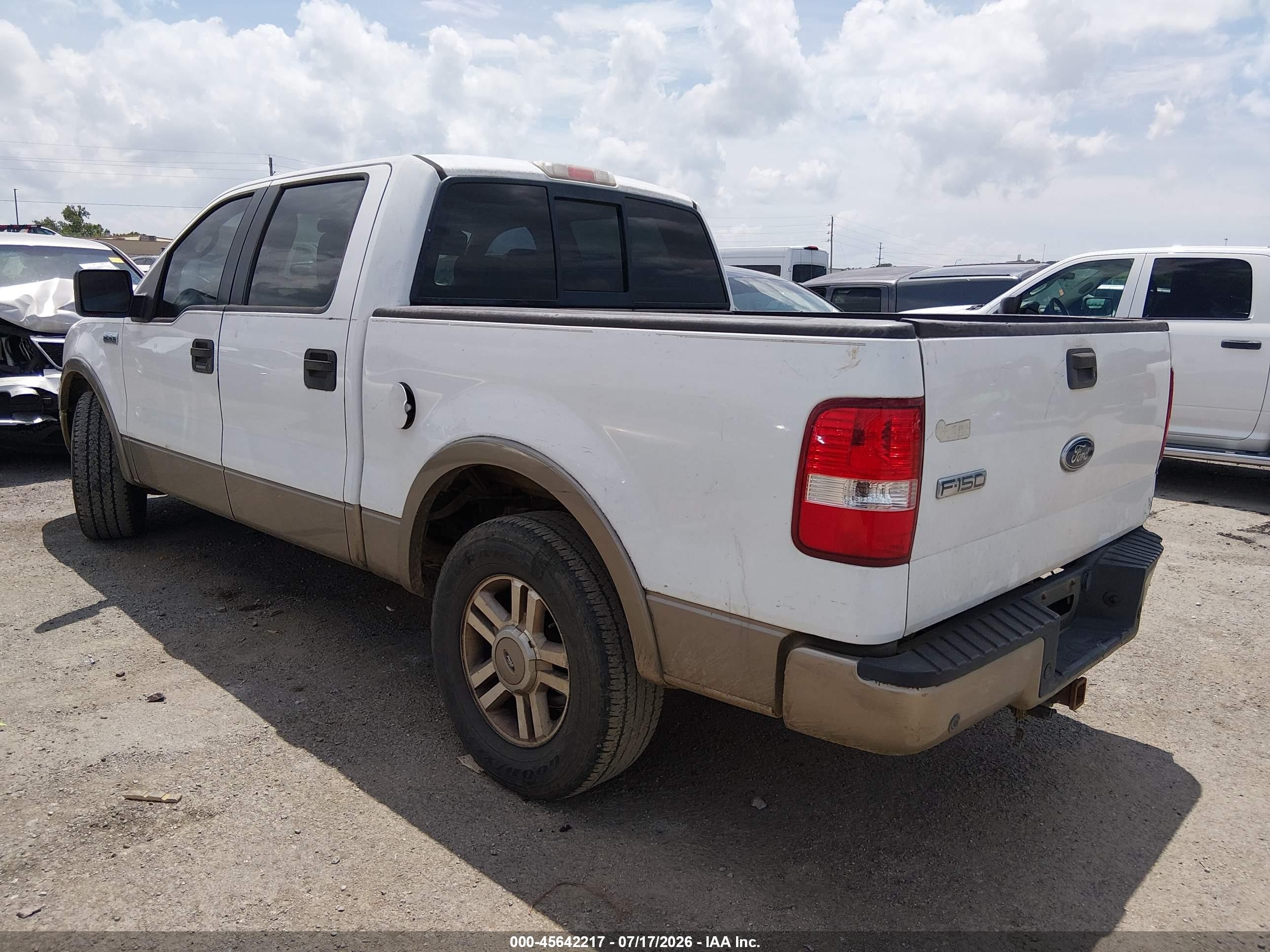 2005 Ford F-150 Lariat/xlt White vin: 1FTPW12575FB05084