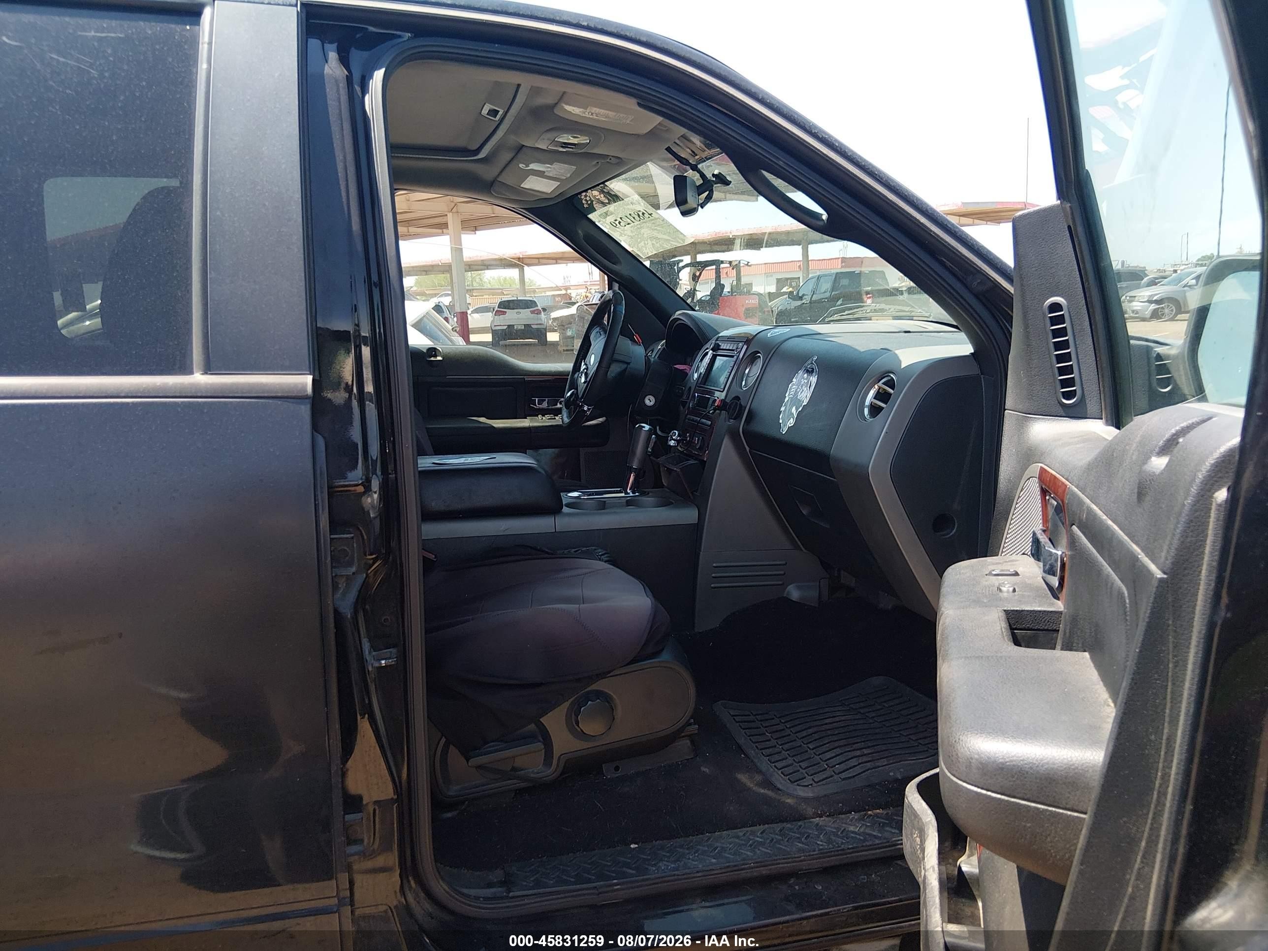 2008 Ford F-150 Lariat Black vin: 1FTPW12578FA22565