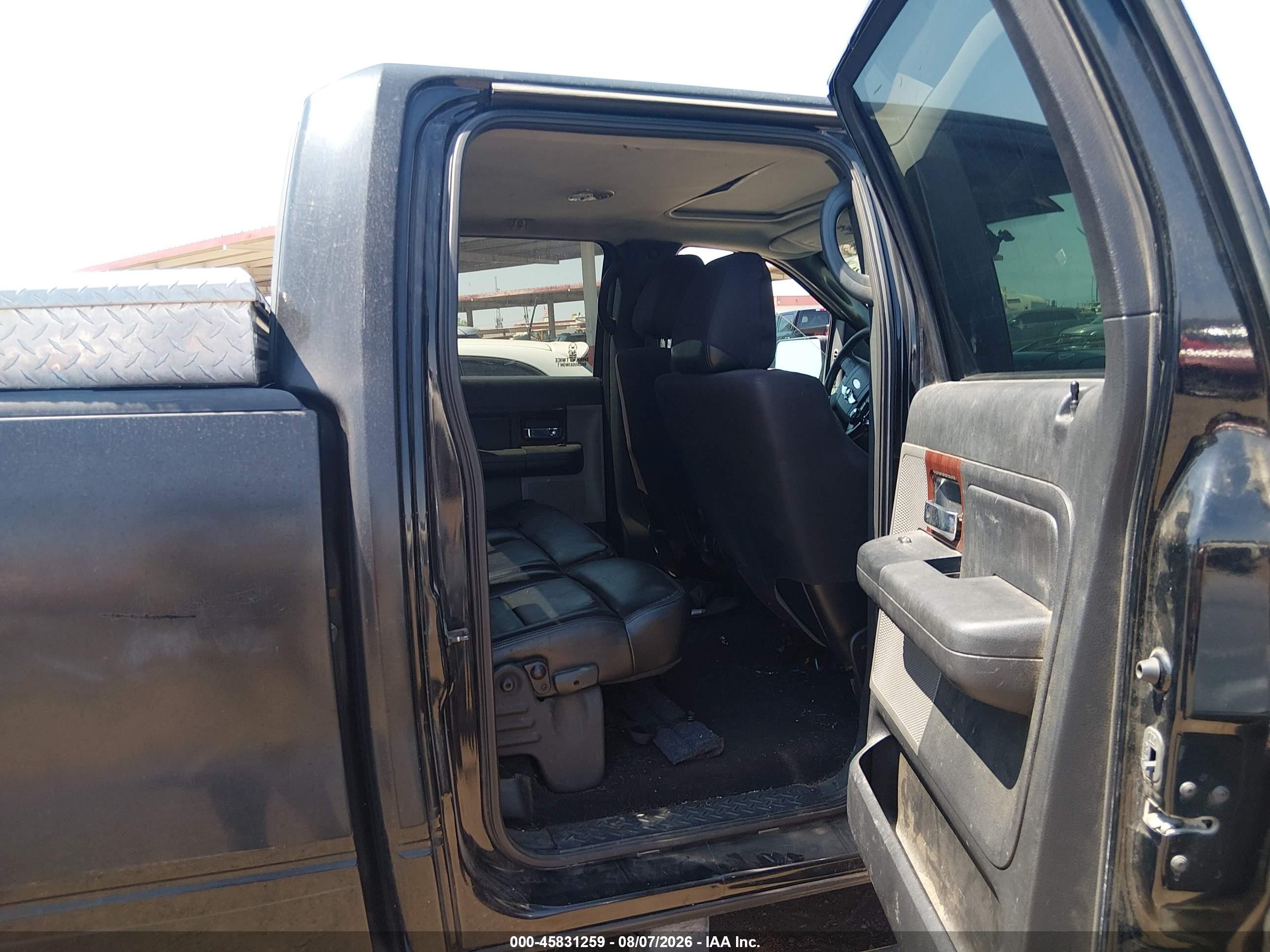 2008 Ford F-150 Lariat Black vin: 1FTPW12578FA22565