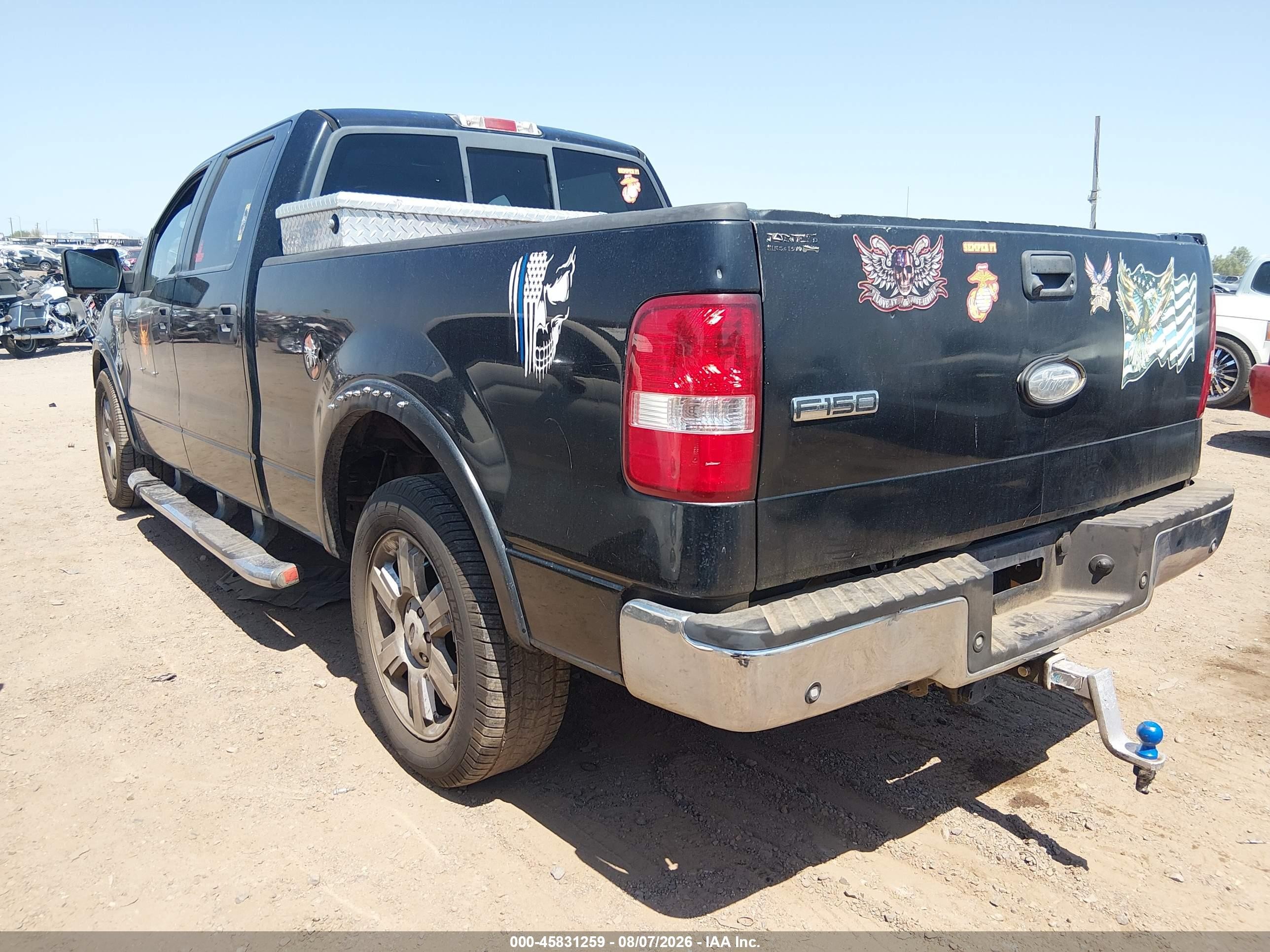 2008 Ford F-150 Lariat Black vin: 1FTPW12578FA22565