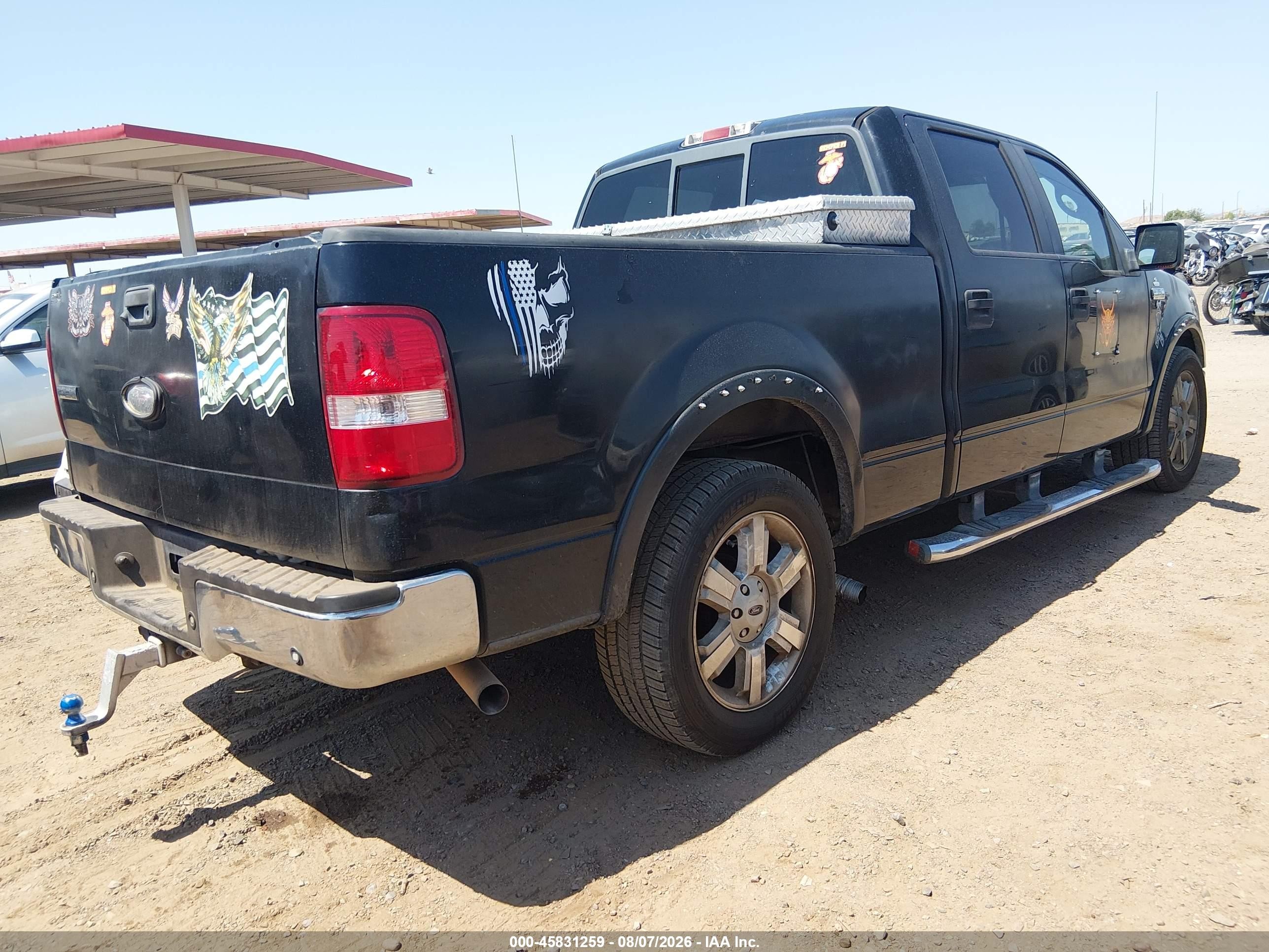 2008 Ford F-150 Lariat Black vin: 1FTPW12578FA22565