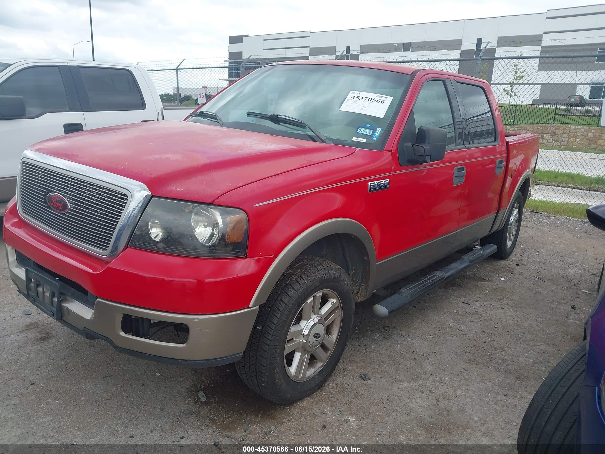 2004 Ford F-150 Lariat/xlt Red vin: 1FTPW12584FA32600