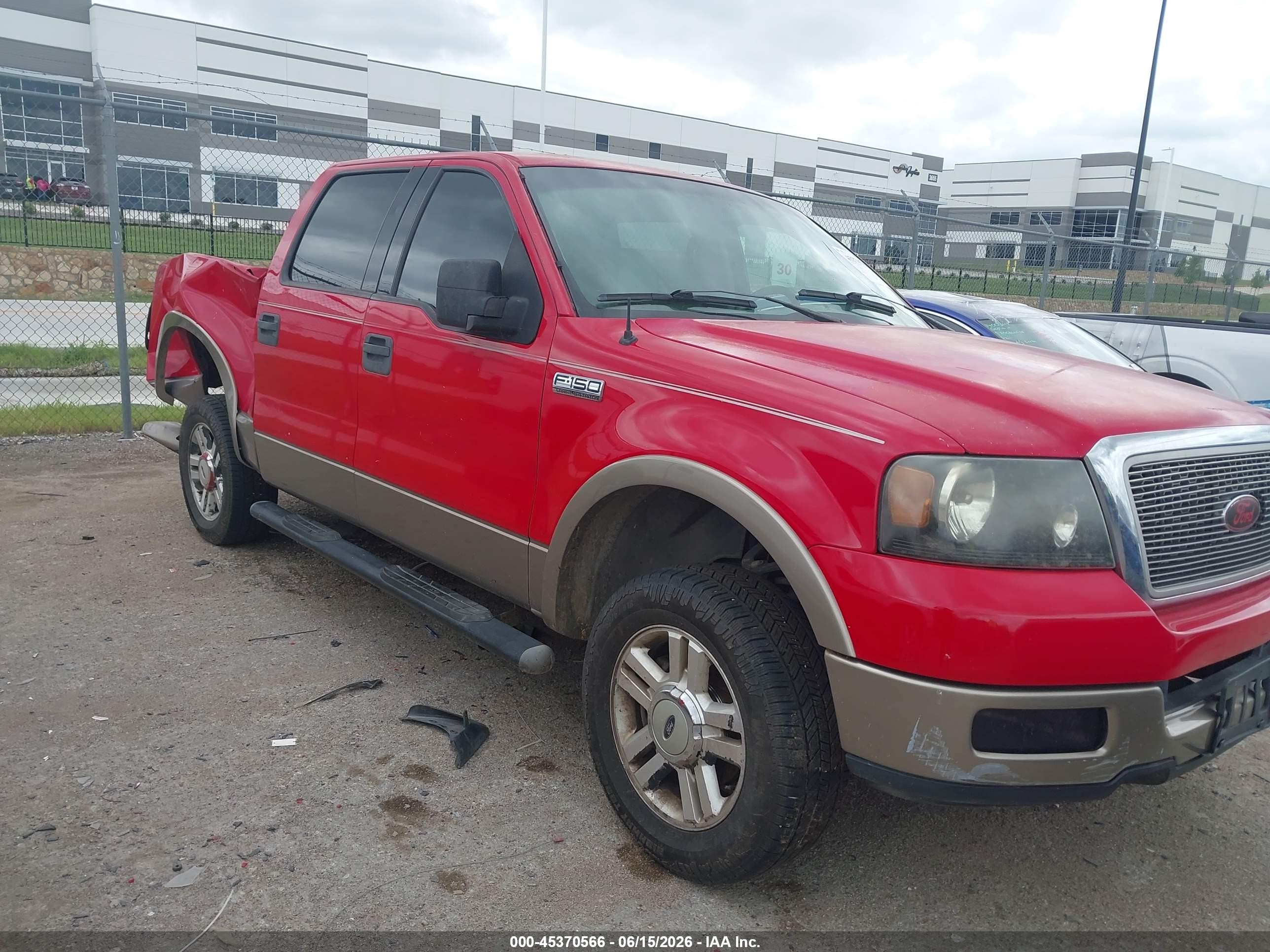 2004 Ford F-150 Lariat/xlt Red vin: 1FTPW12584FA32600