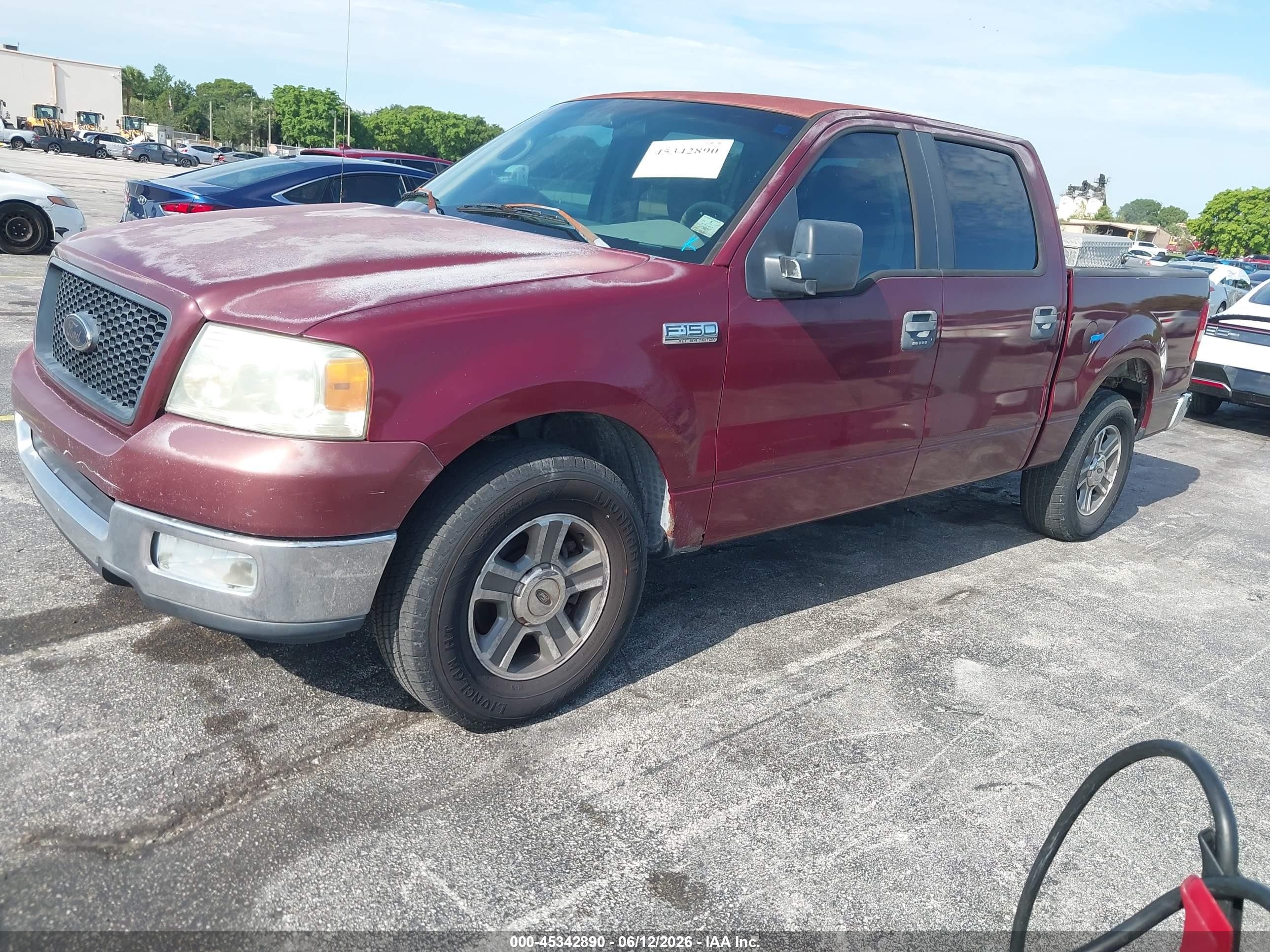 2005 Ford F-150 Lariat/xlt Red vin: 1FTPW12585KD22151