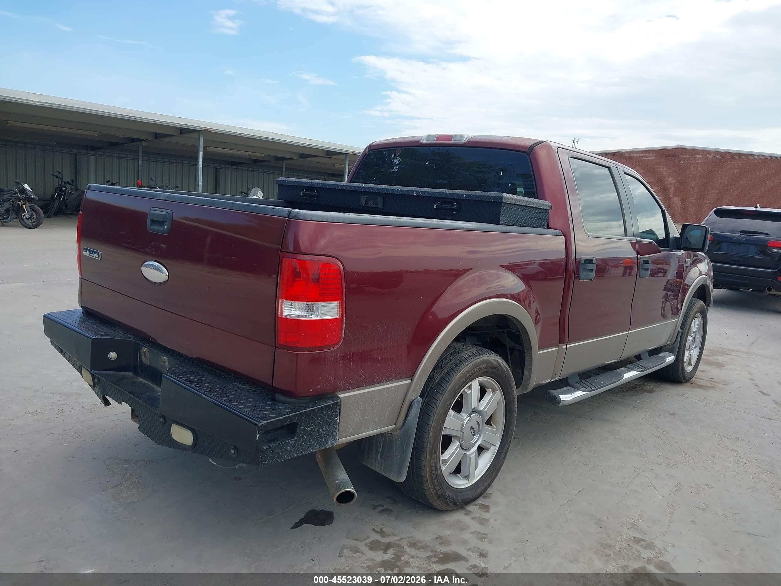 2006 Ford F-150 Lariat/xlt Burgundy vin: 1FTPW12586FB31100