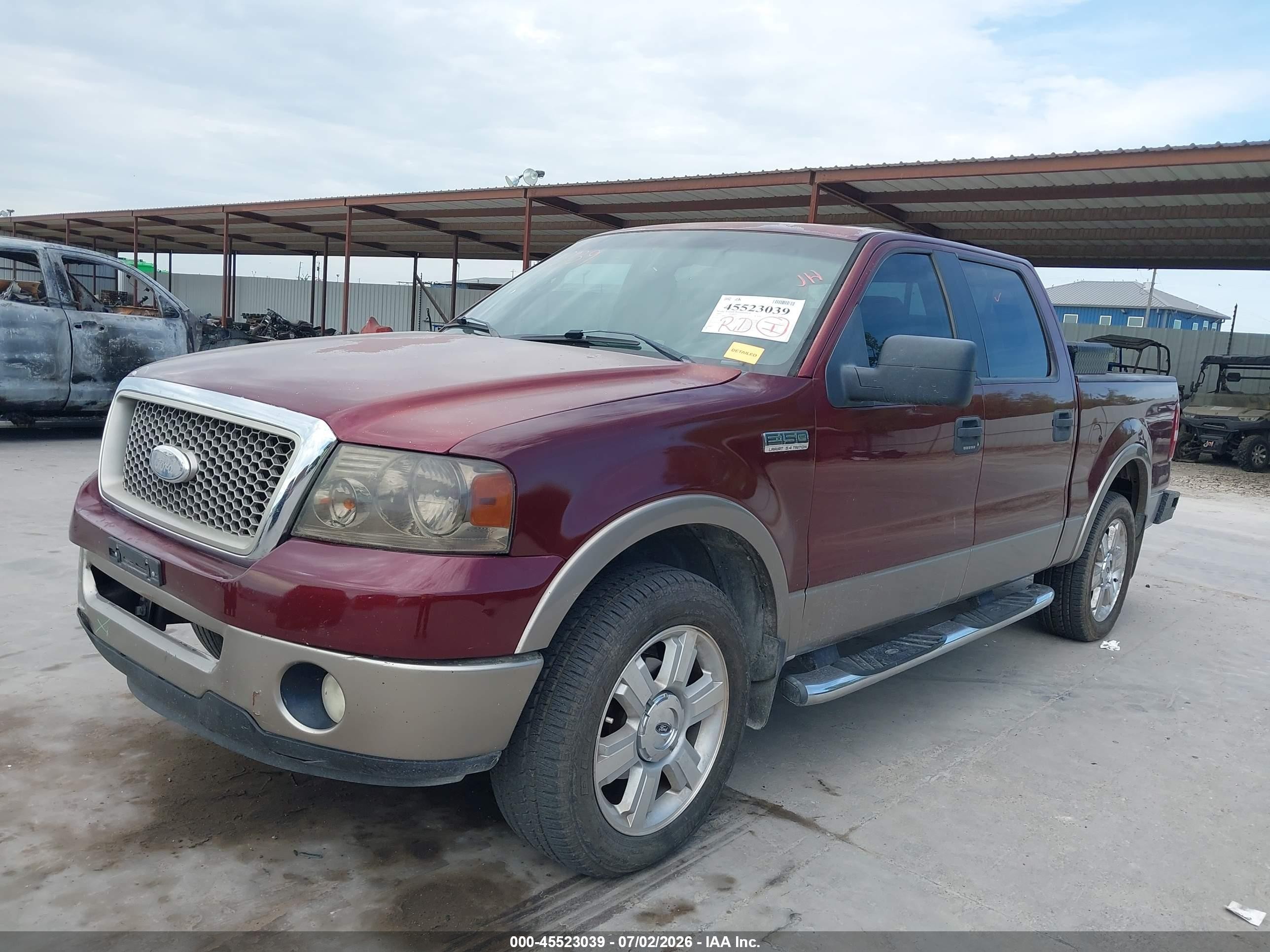 2006 Ford F-150 Lariat/xlt Burgundy vin: 1FTPW12586FB31100