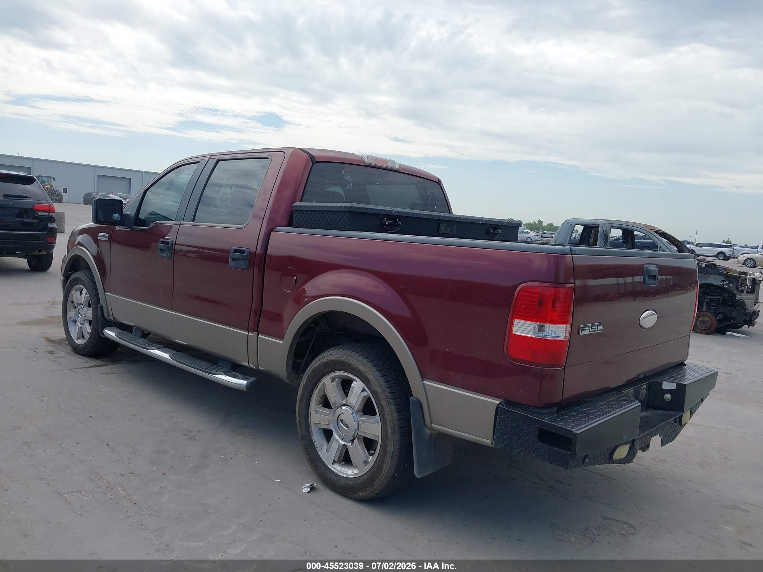 2006 Ford F-150 Lariat/xlt Burgundy vin: 1FTPW12586FB31100