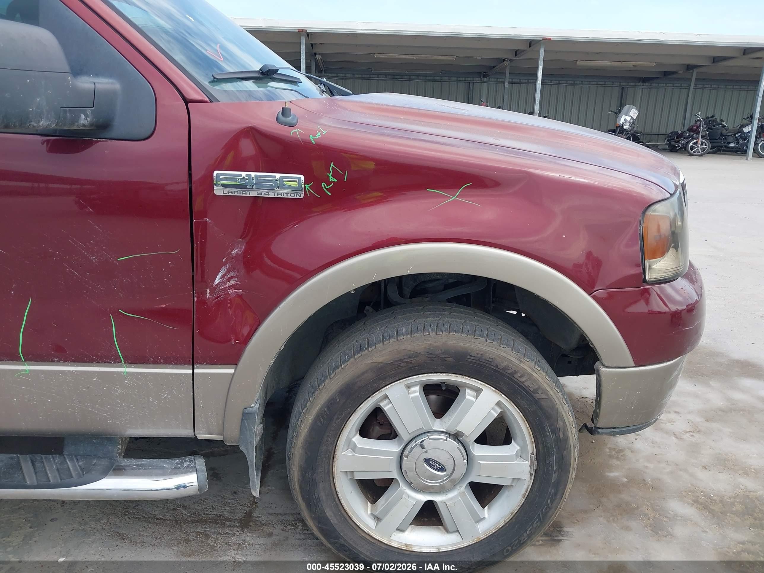 2006 Ford F-150 Lariat/xlt Burgundy vin: 1FTPW12586FB31100