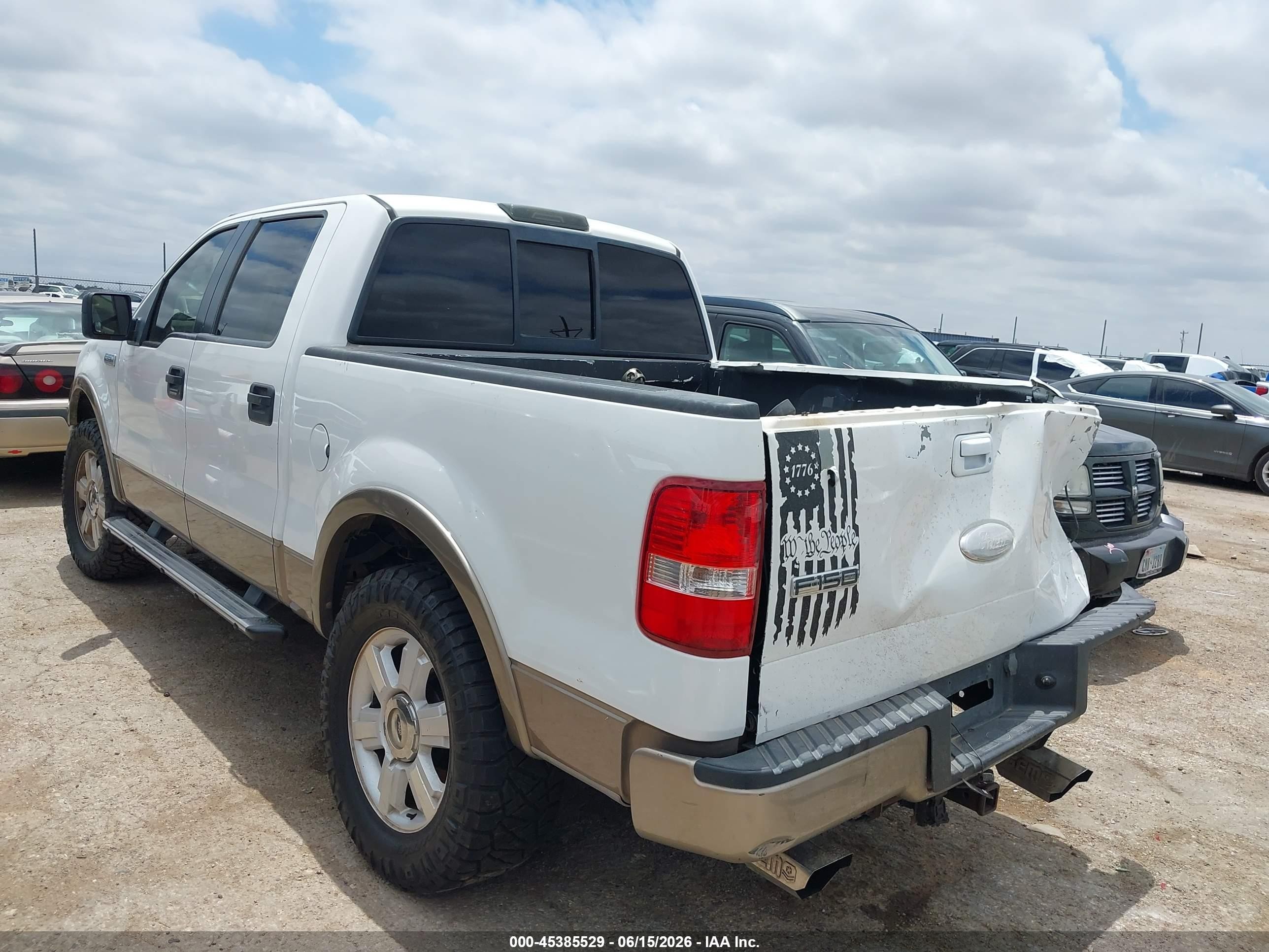 2006 Ford F-150 Lariat/xlt White vin: 1FTPW12586KB04342