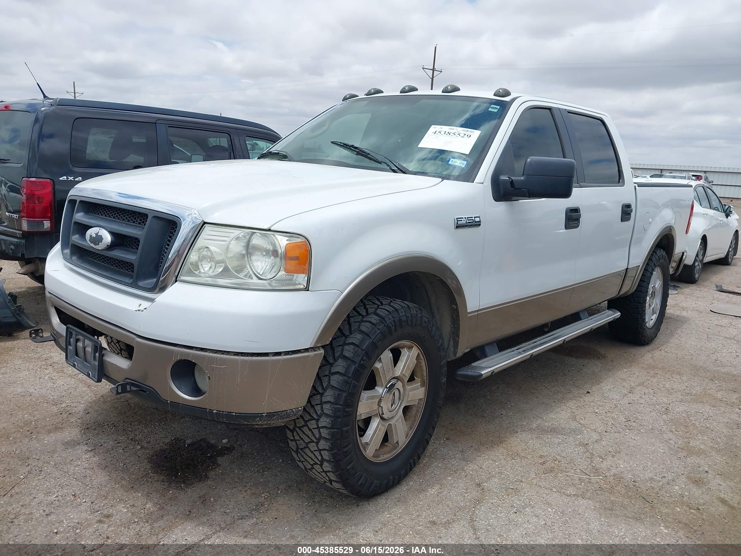 2006 Ford F-150 Lariat/xlt White vin: 1FTPW12586KB04342