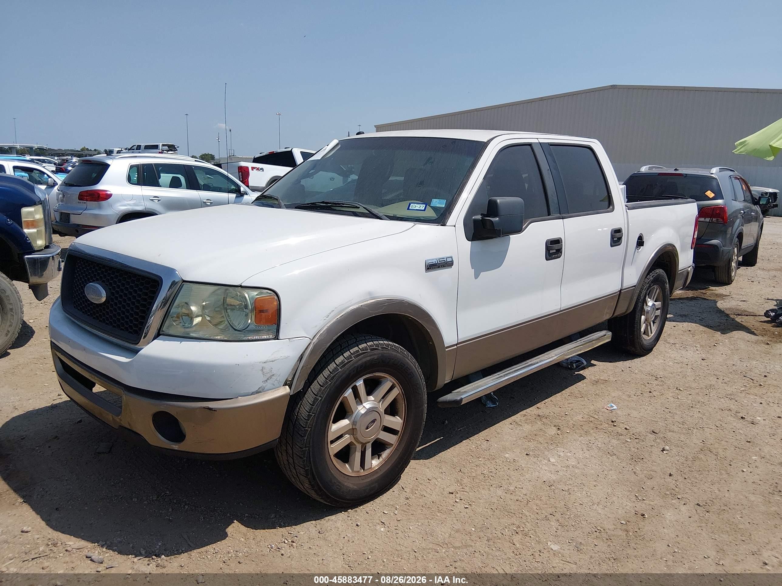 2006 Ford F-150 Lariat/xlt White vin: 1FTPW12586KB23618