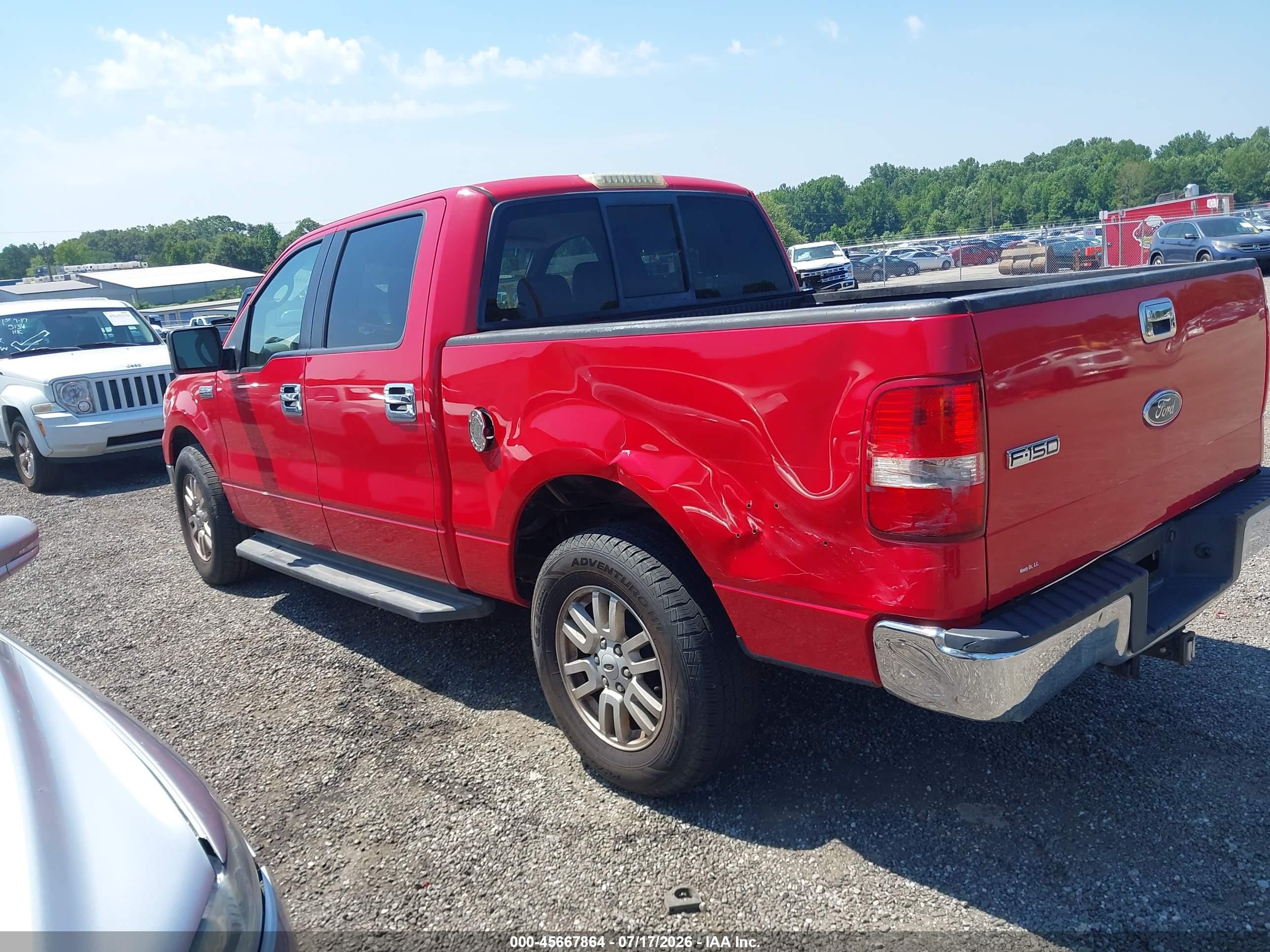 2005 Ford F-150 Lariat/xlt Red vin: 1FTPW12595KC60503