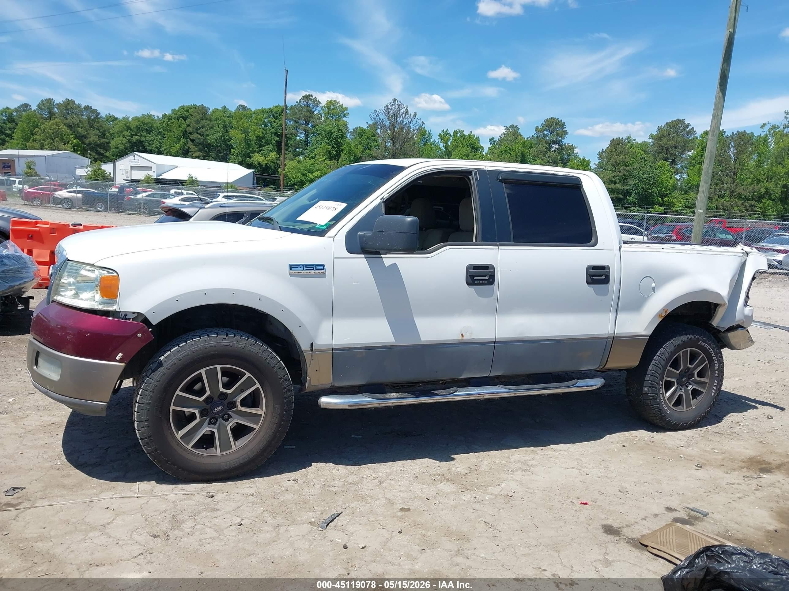 2006 Ford F-150 Lariat/xlt White vin: 1FTPW125X6FA64936