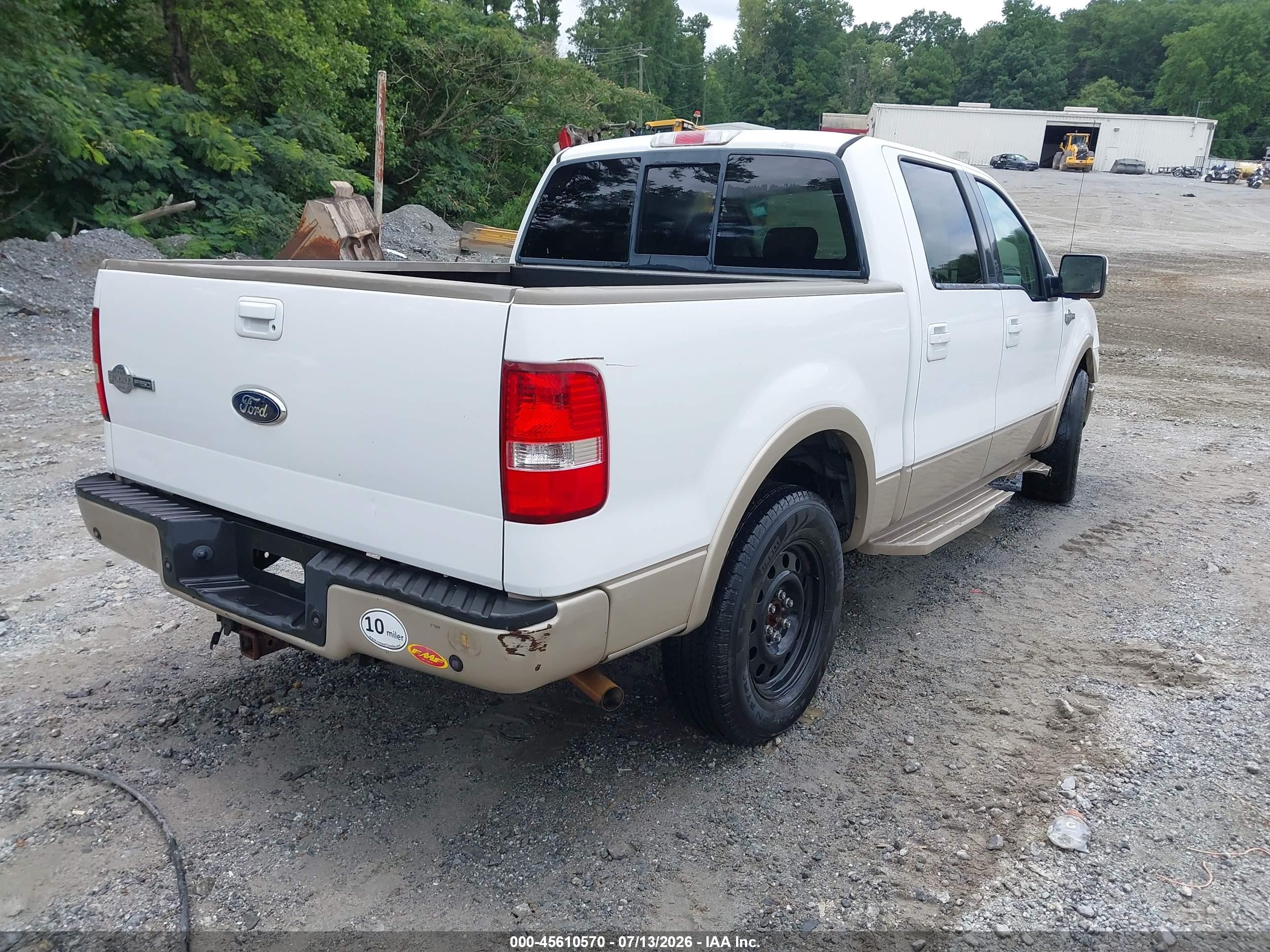 2007 Ford F-150 Lariat/xlt White vin: 1FTPW12V07KD56166