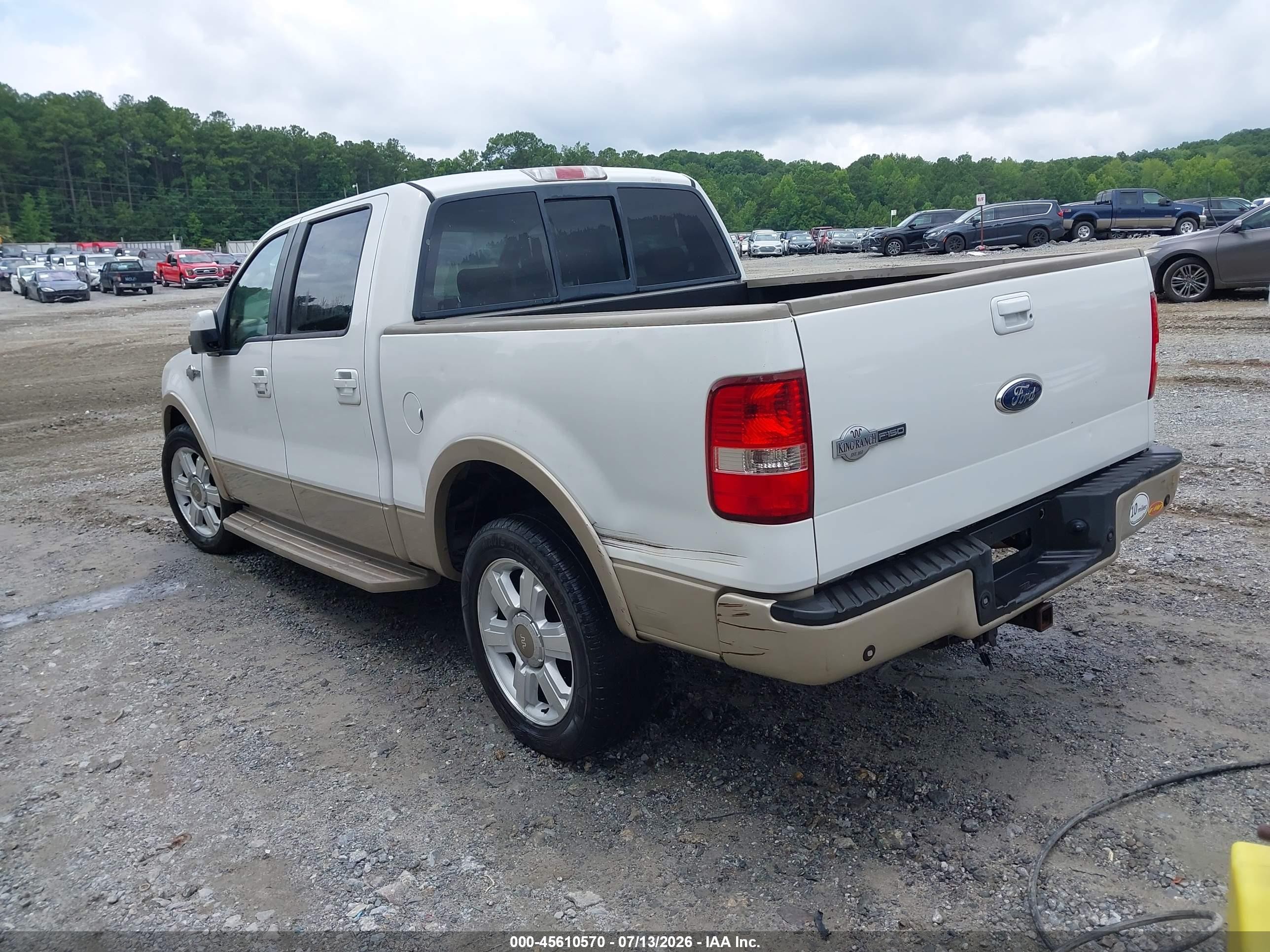 2007 Ford F-150 Lariat/xlt White vin: 1FTPW12V07KD56166