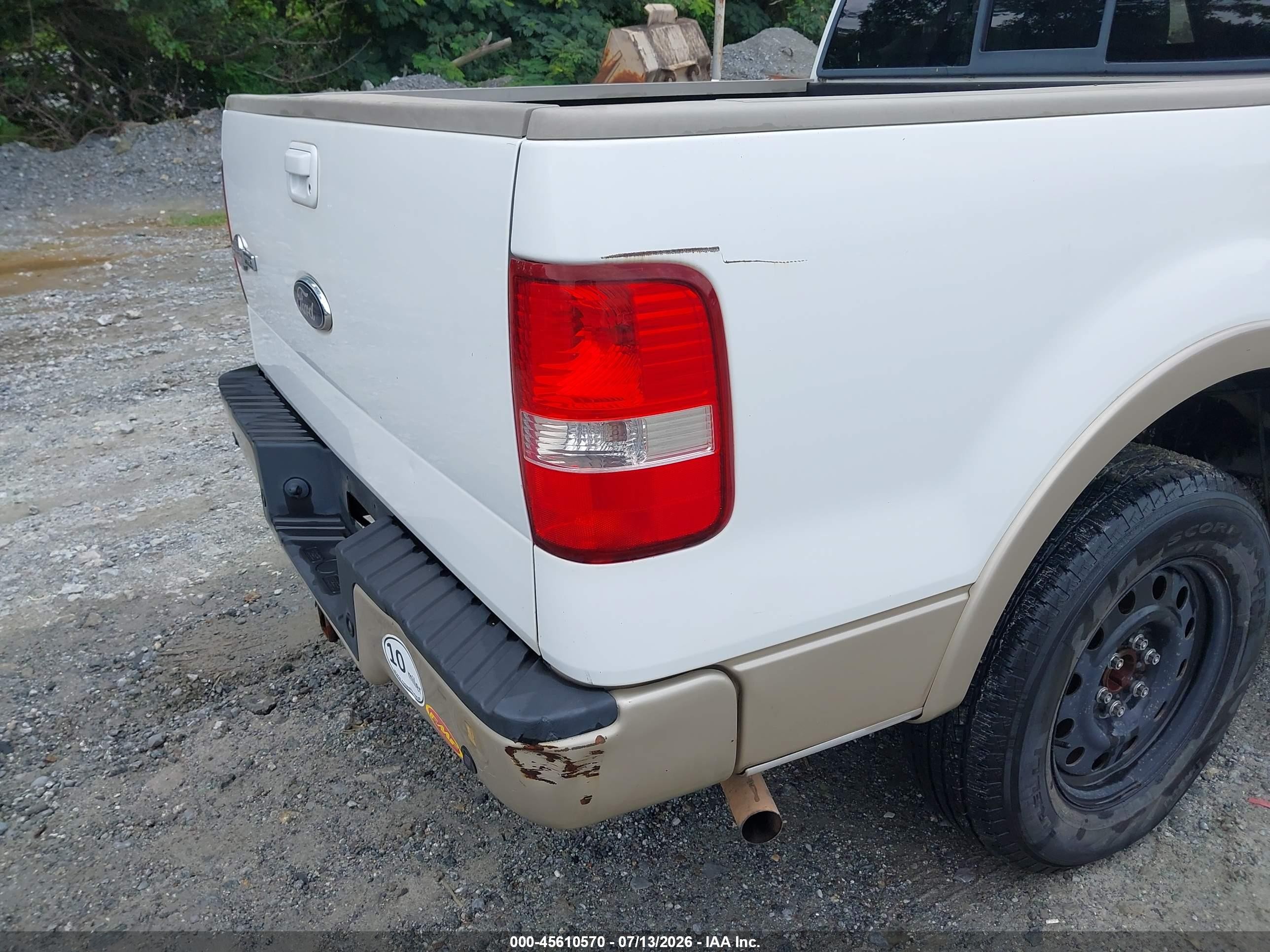 2007 Ford F-150 Lariat/xlt White vin: 1FTPW12V07KD56166