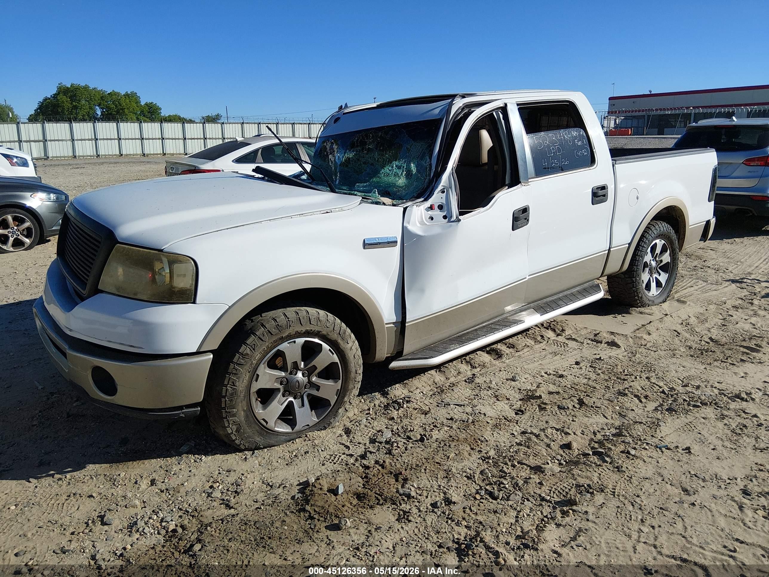 2008 Ford F-150 60th Anniversary/fx2/king Ranch/lariat/xlt White vin: 1FTPW12V28FB34092