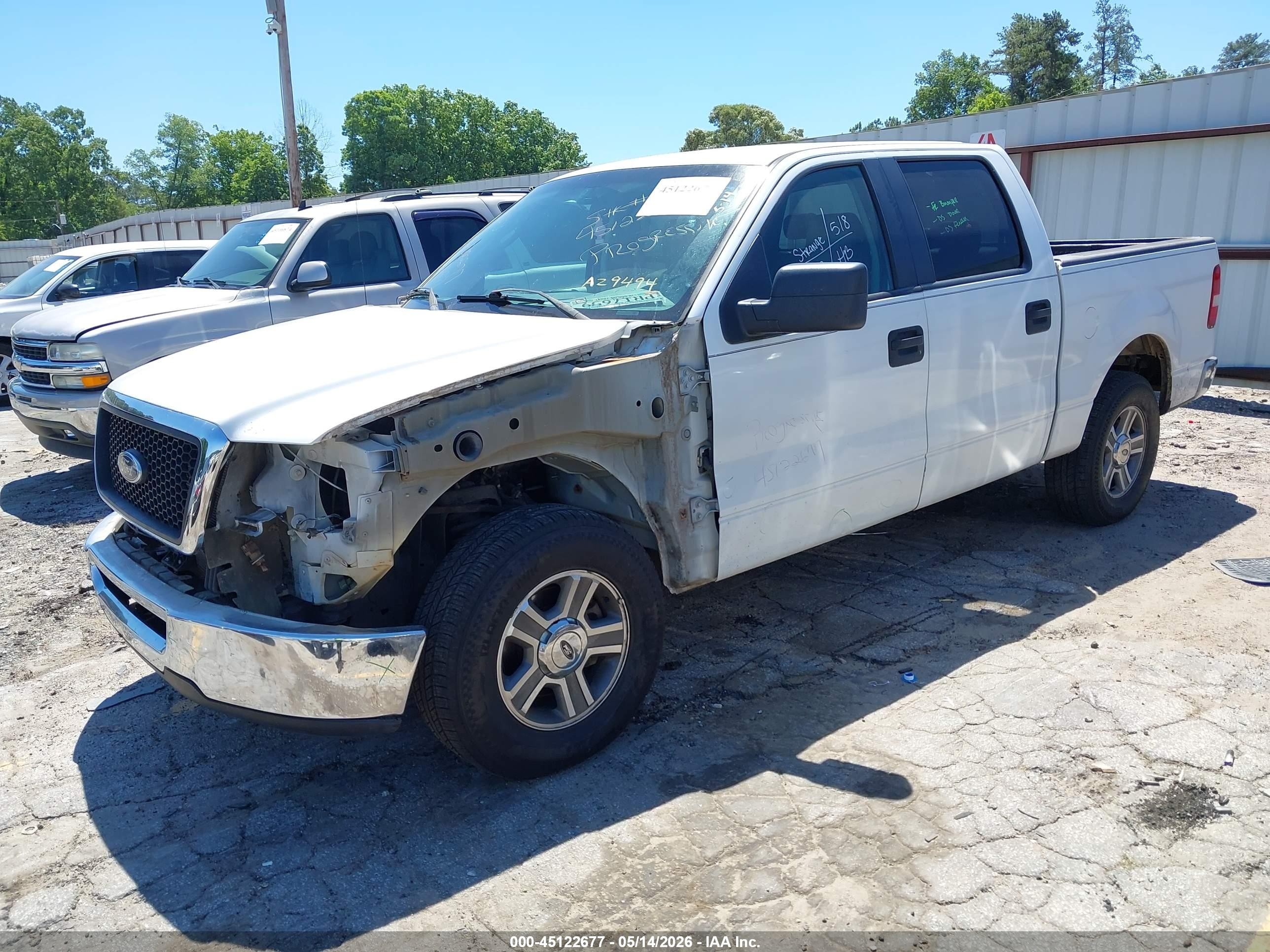 2007 Ford F-150 Lariat/xlt White vin: 1FTPW12V37FA29494