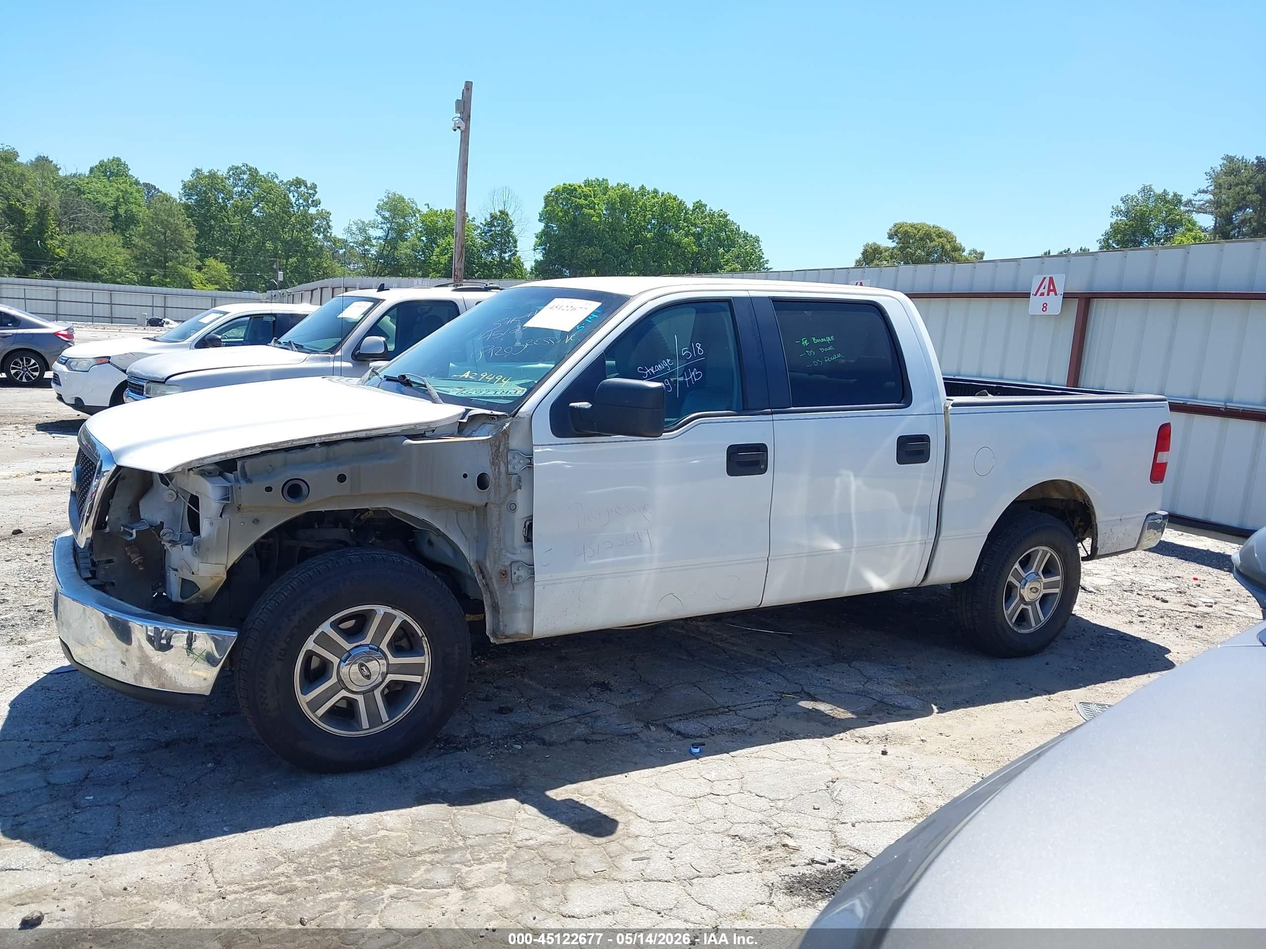 2007 Ford F-150 Lariat/xlt White vin: 1FTPW12V37FA29494