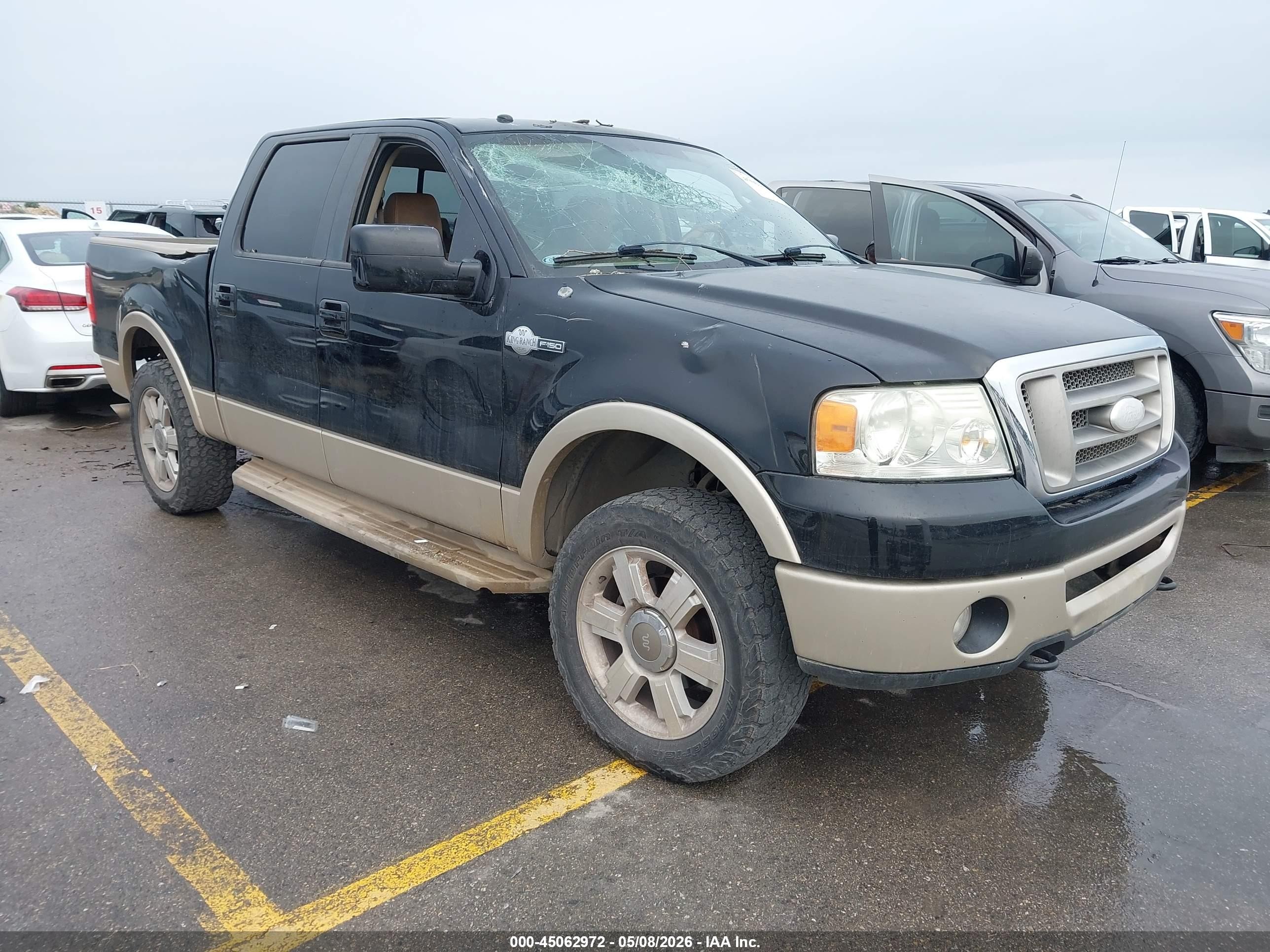 2007 Ford F-150 Lariat/xlt Black vin: 1FTPW12V37KD31195