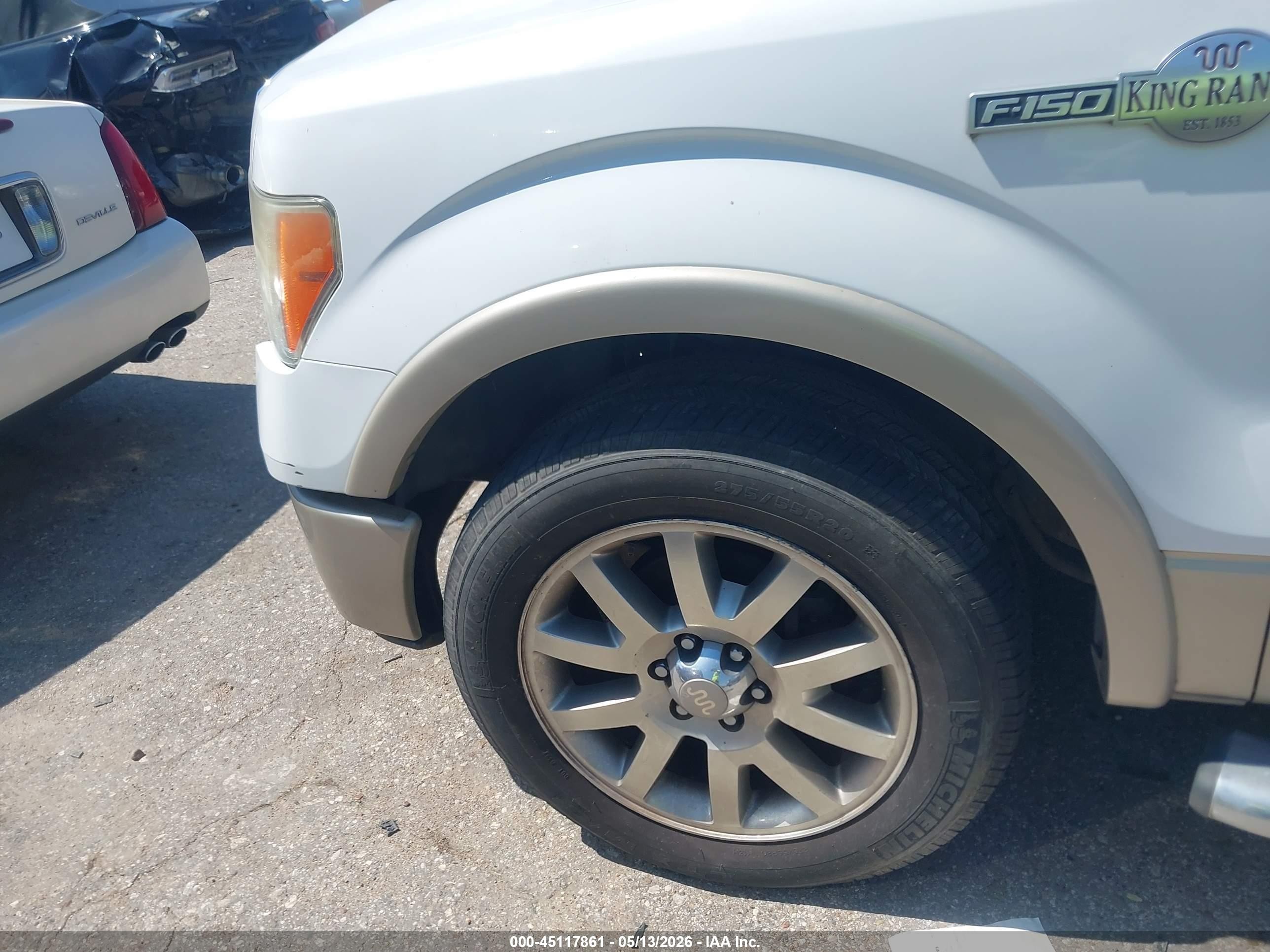 2009 Ford F-150 King Ranch White vin: 1FTPW12V39KC32380