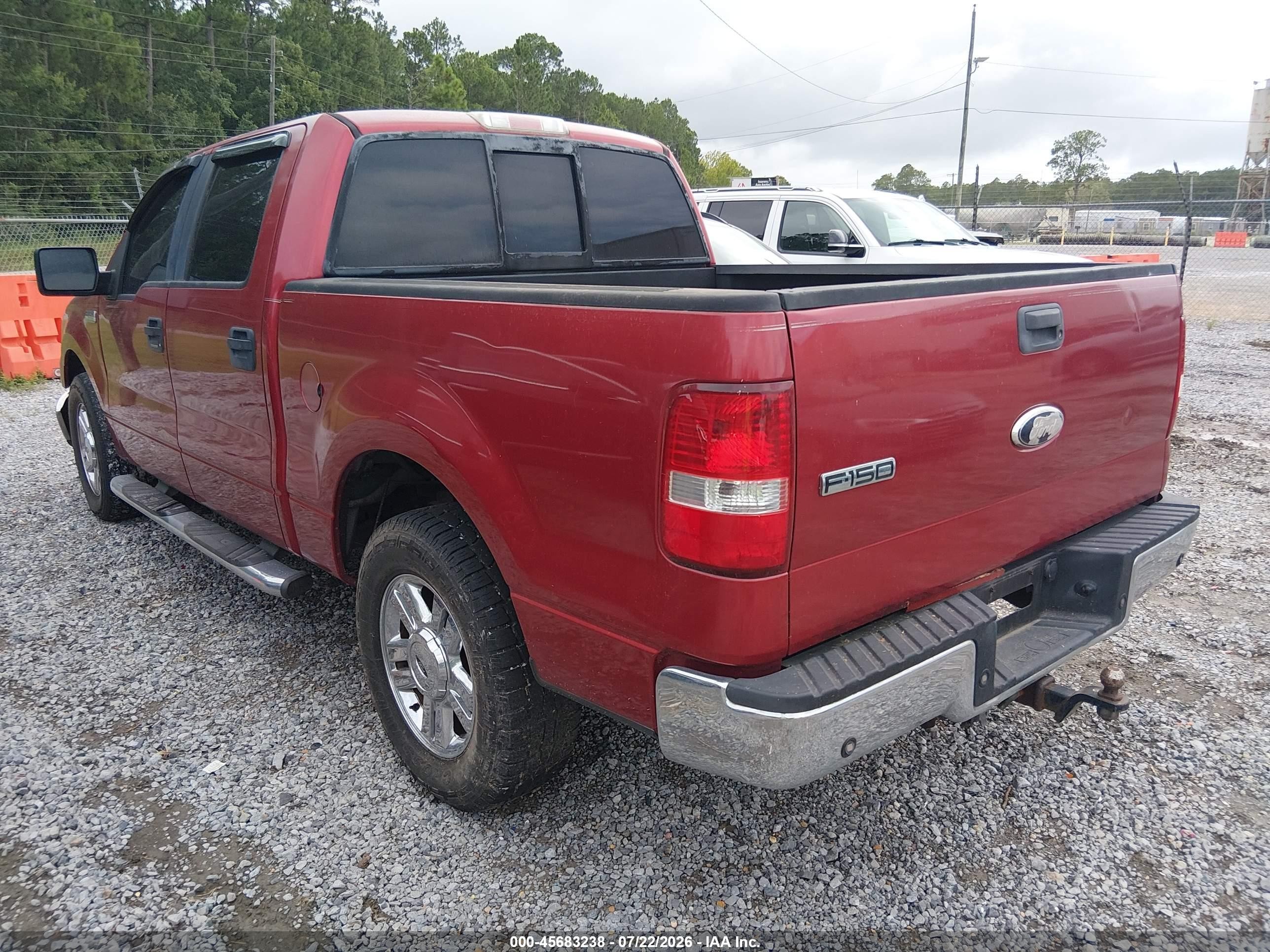 2007 Ford F-150 Lariat/xlt Red vin: 1FTPW12V47KD44506