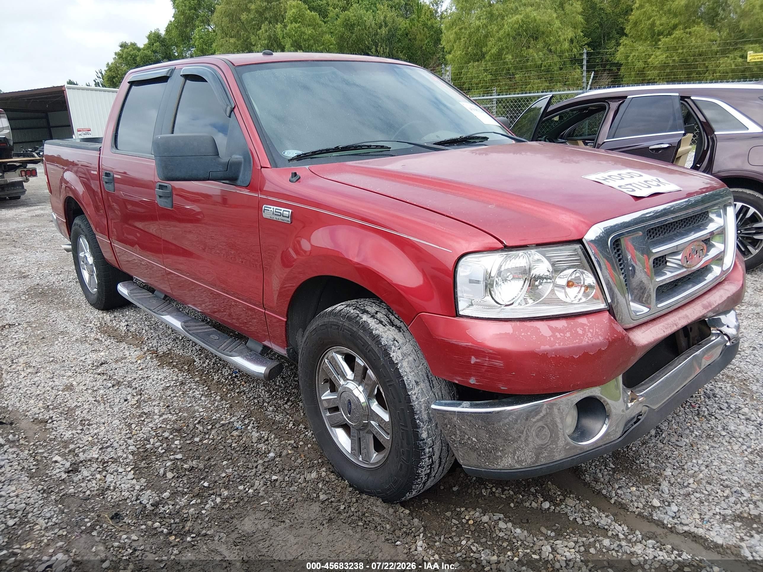 2007 Ford F-150 Lariat/xlt Red vin: 1FTPW12V47KD44506