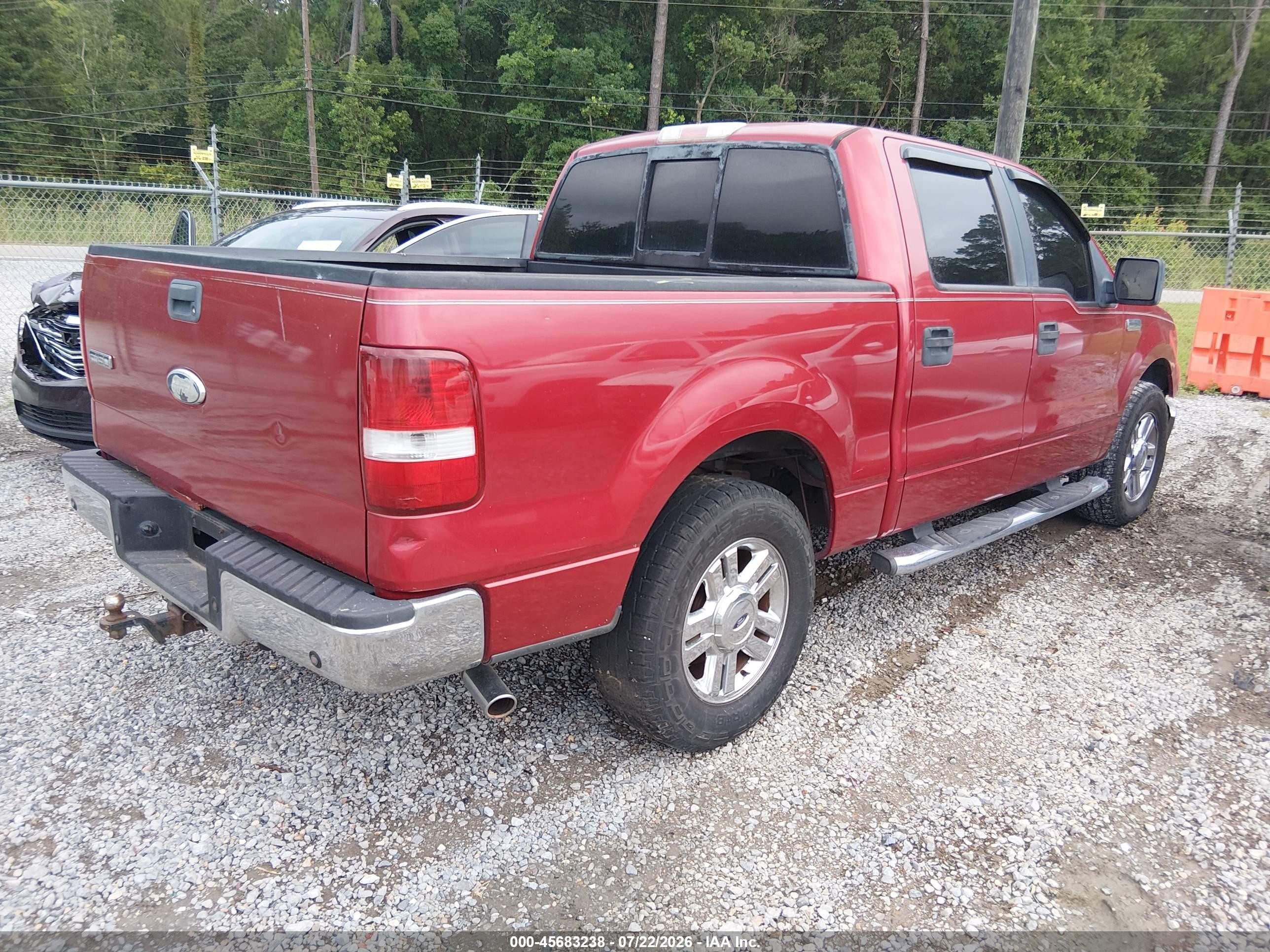 2007 Ford F-150 Lariat/xlt Red vin: 1FTPW12V47KD44506
