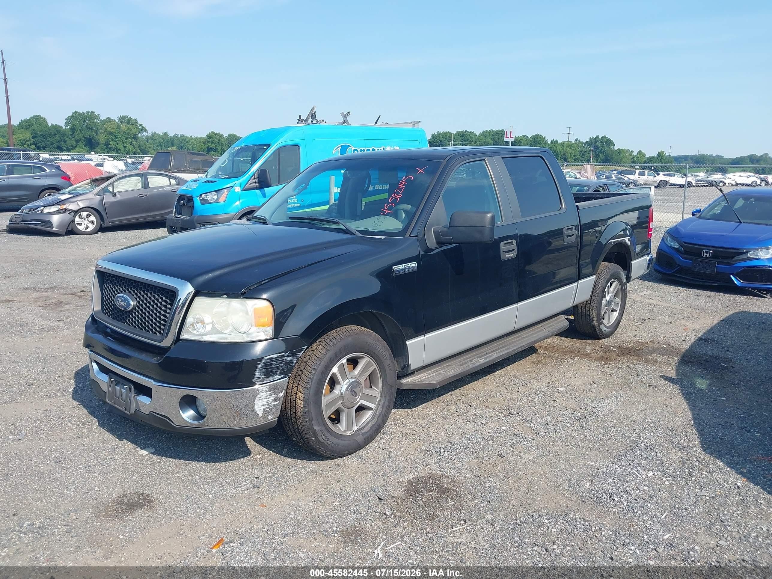 2007 Ford F-150 Lariat/xlt Black vin: 1FTPW12V57FA19100