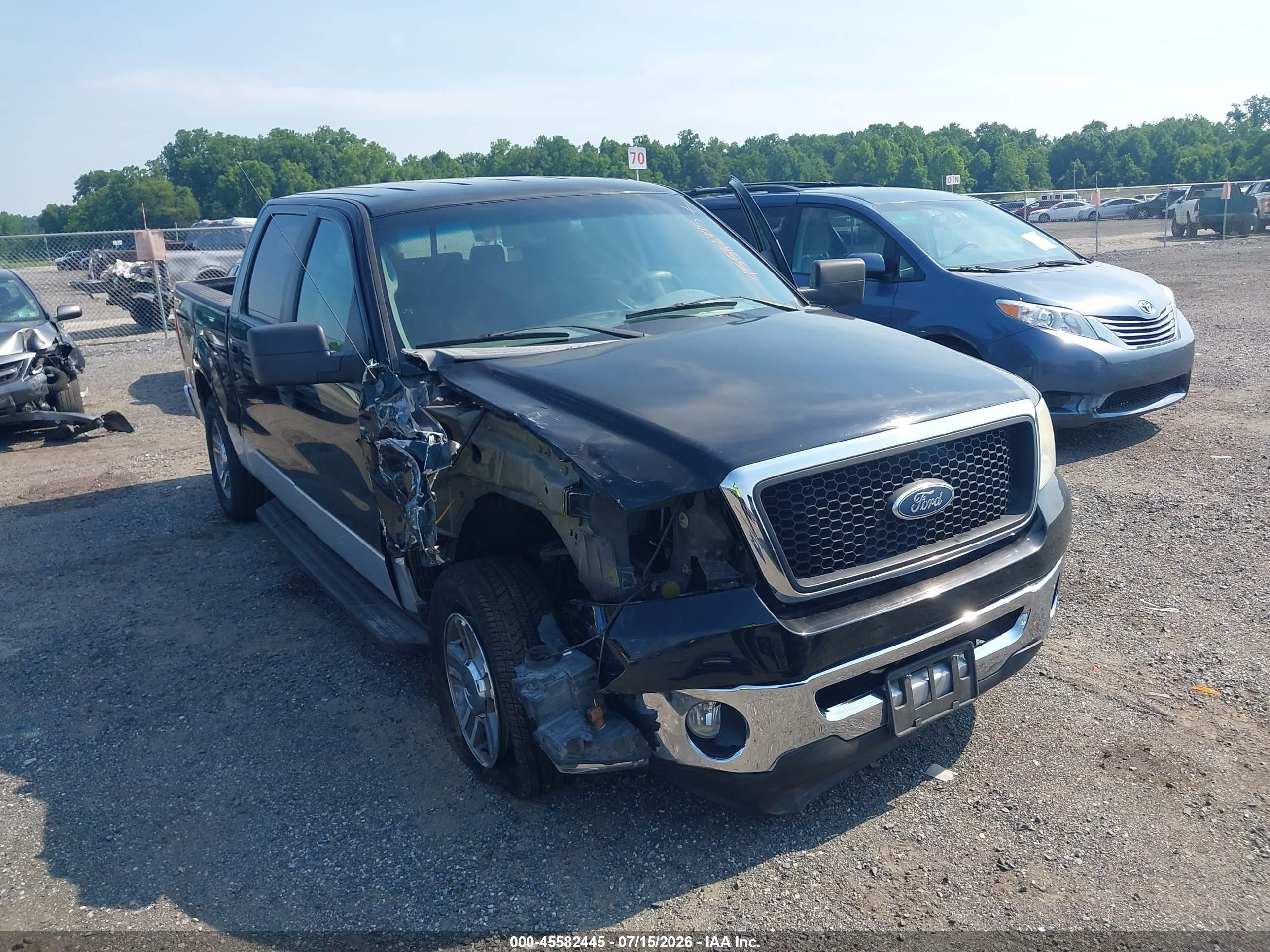 2007 Ford F-150 Lariat/xlt Black vin: 1FTPW12V57FA19100