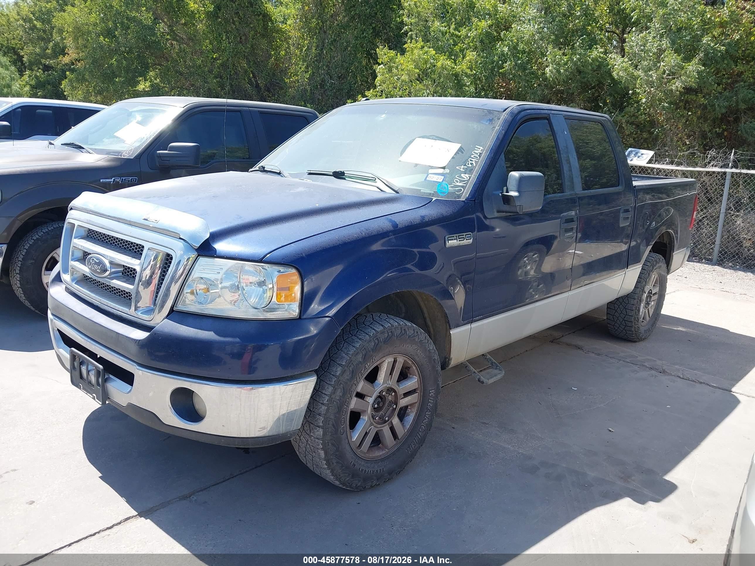 2007 Ford F-150 Lariat/xlt Blue vin: 1FTPW12V57FA59094