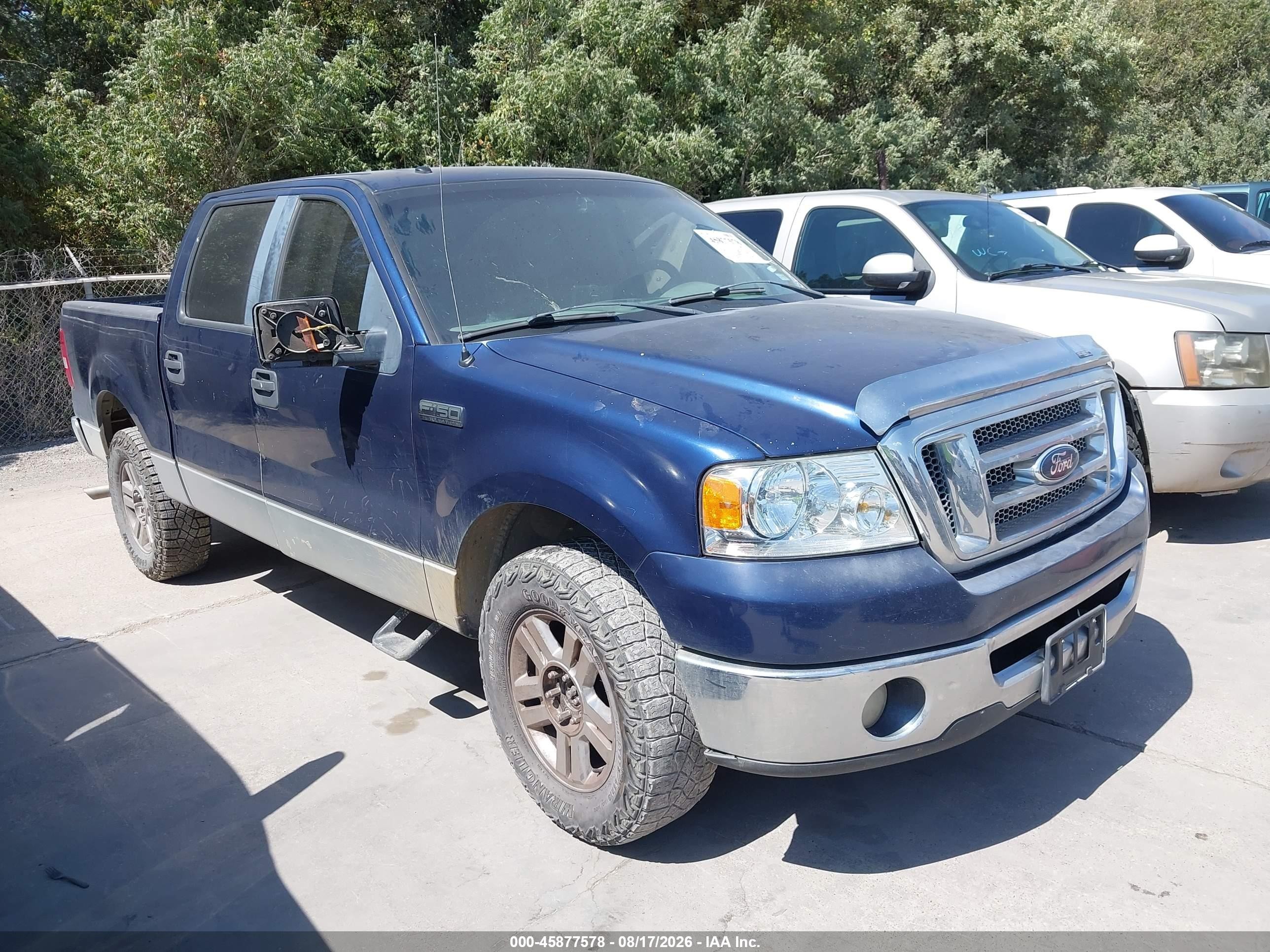 2007 Ford F-150 Lariat/xlt Blue vin: 1FTPW12V57FA59094