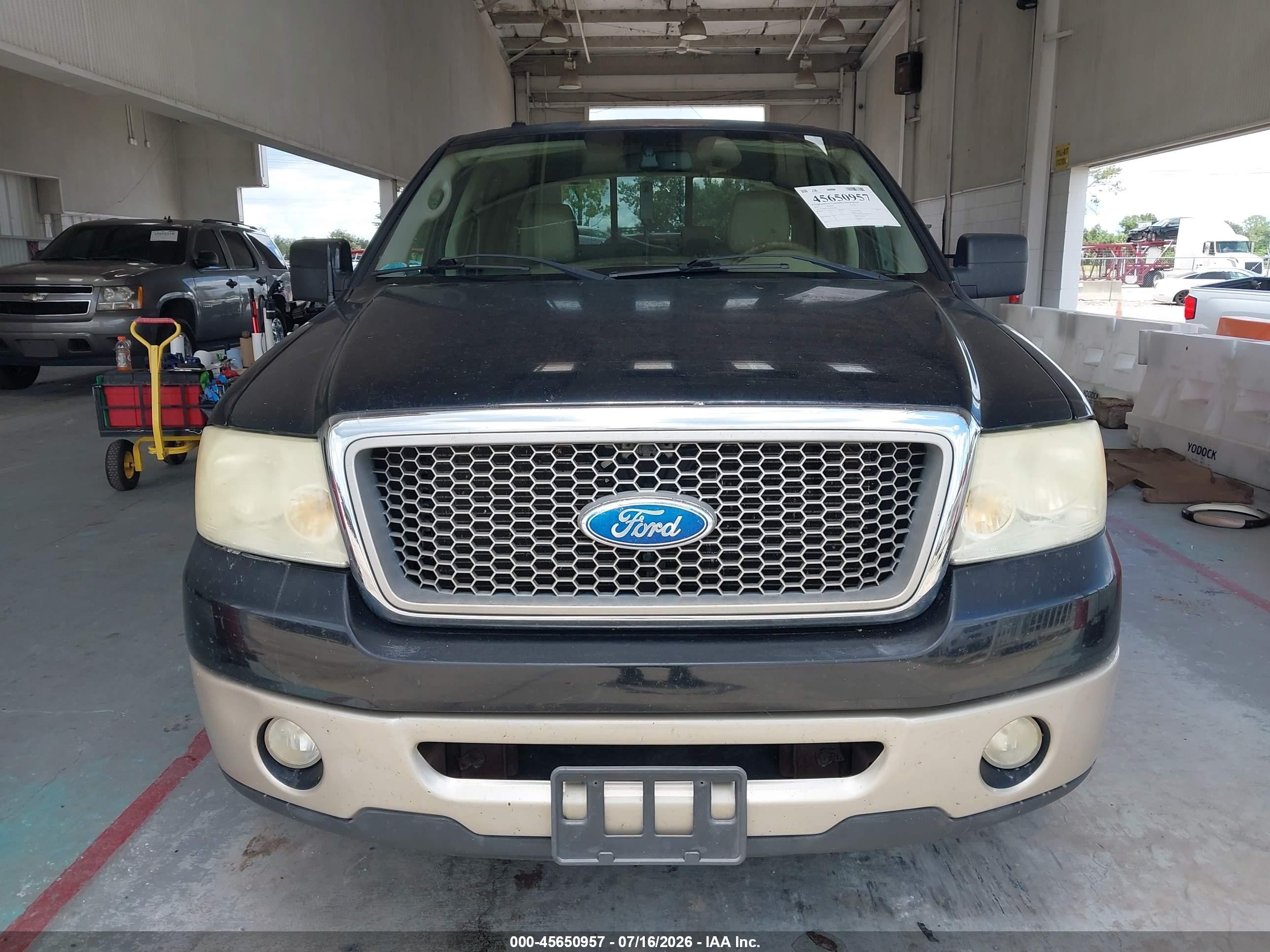 2007 Ford F-150 Lariat/xlt Black vin: 1FTPW12V57FB22064