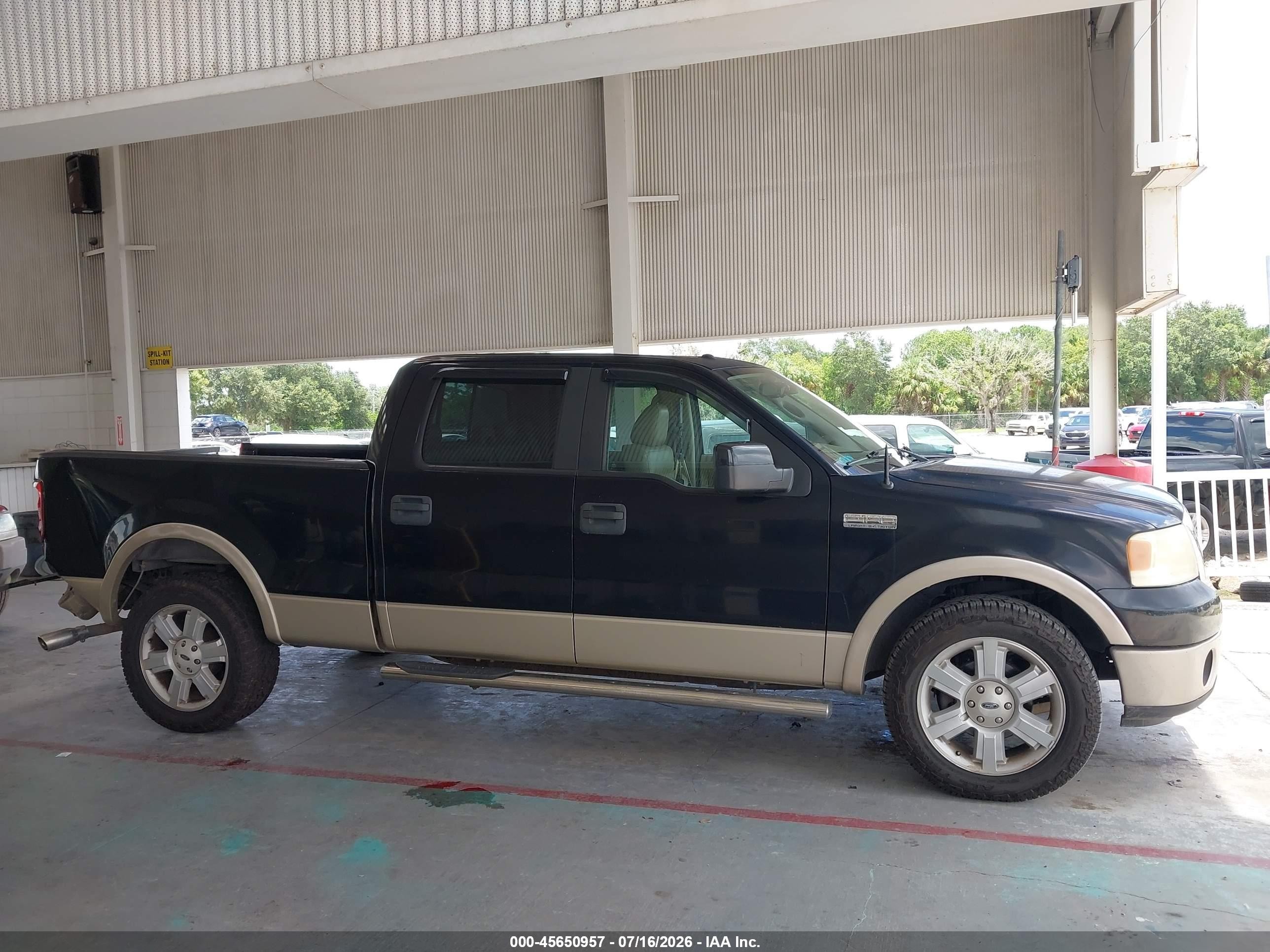 2007 Ford F-150 Lariat/xlt Black vin: 1FTPW12V57FB22064