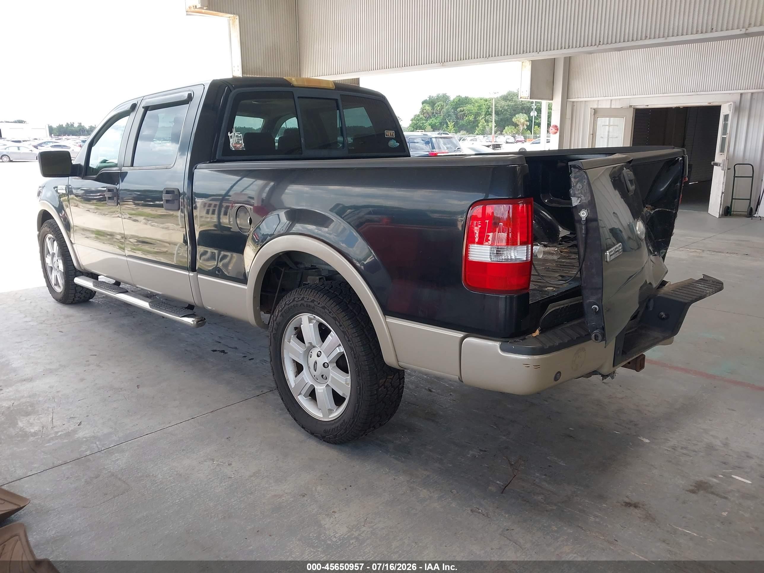 2007 Ford F-150 Lariat/xlt Black vin: 1FTPW12V57FB22064
