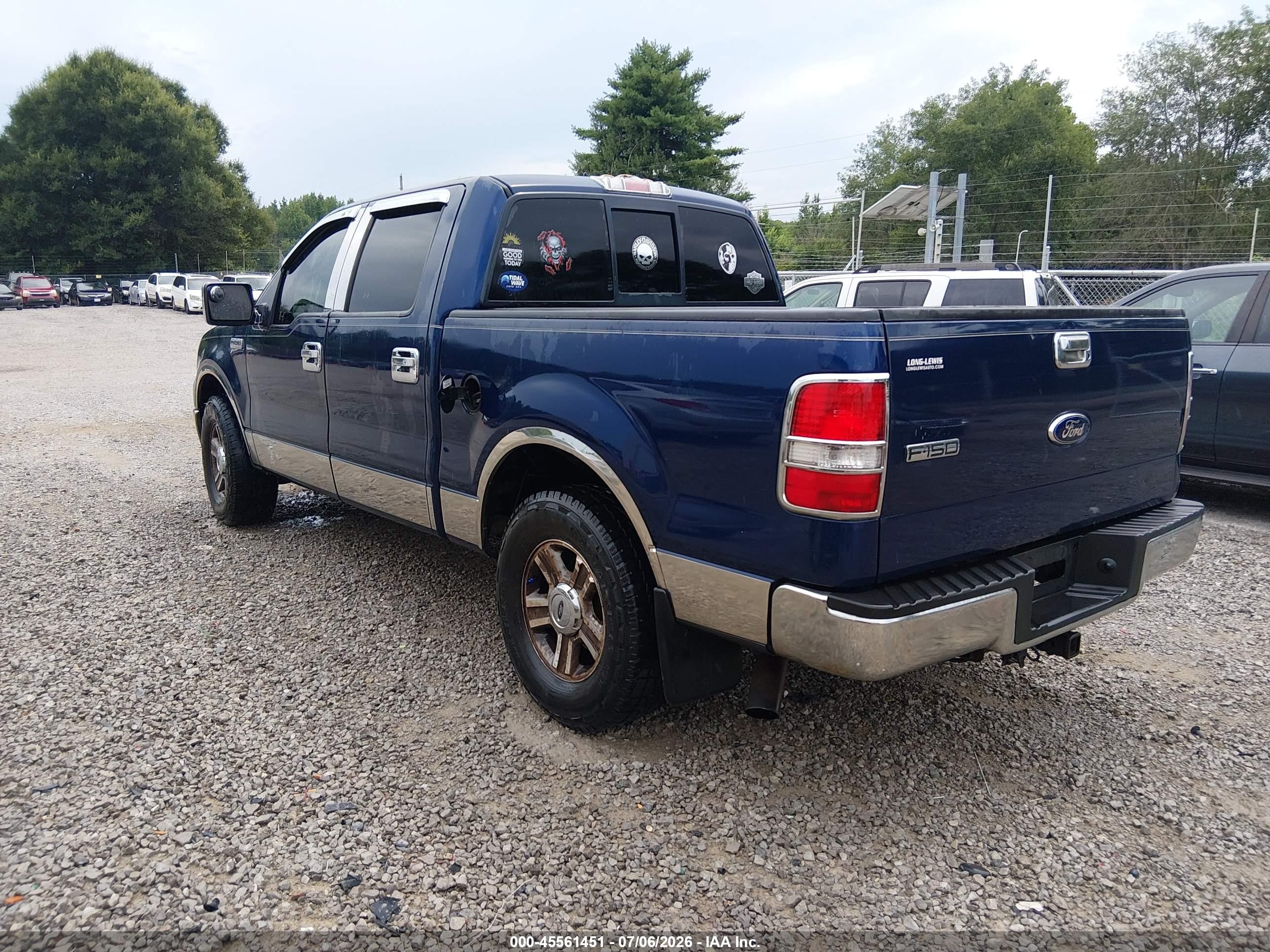 2007 Ford F-150 Fx2/lariat/xlt Blue vin: 1FTPW12V67FA15413