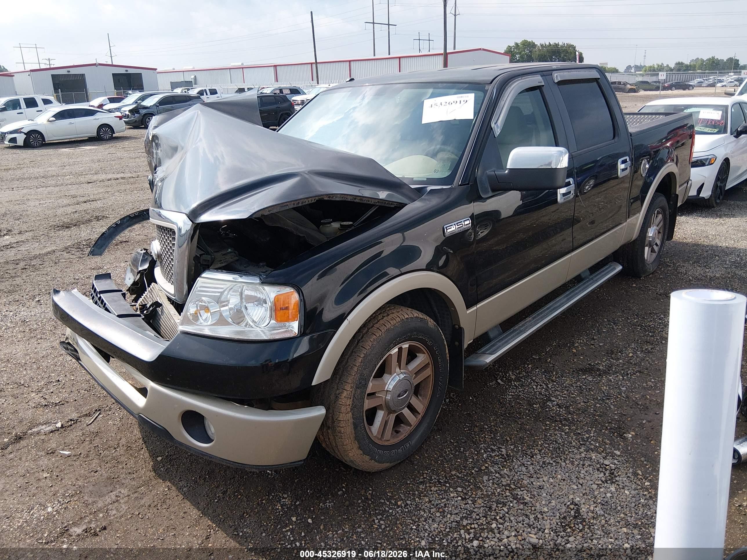 2007 Ford F-150 Lariat/xlt Black vin: 1FTPW12V67FA58634