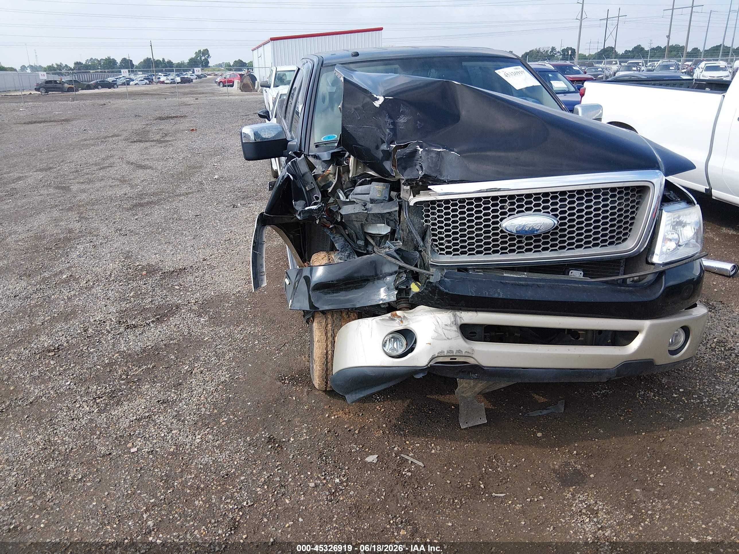 2007 Ford F-150 Lariat/xlt Black vin: 1FTPW12V67FA58634