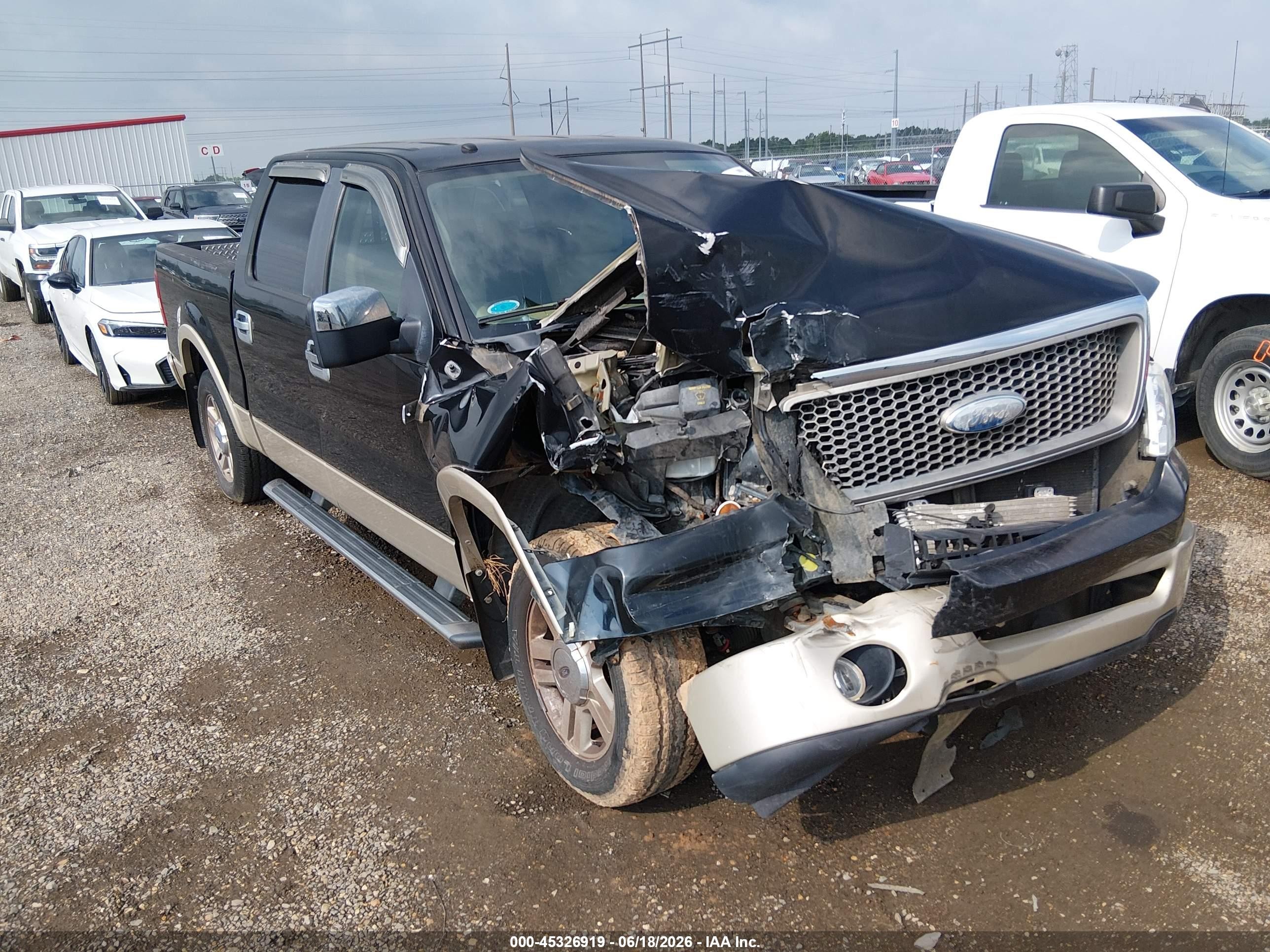 2007 Ford F-150 Lariat/xlt Черный vin: 1FTPW12V67FA58634