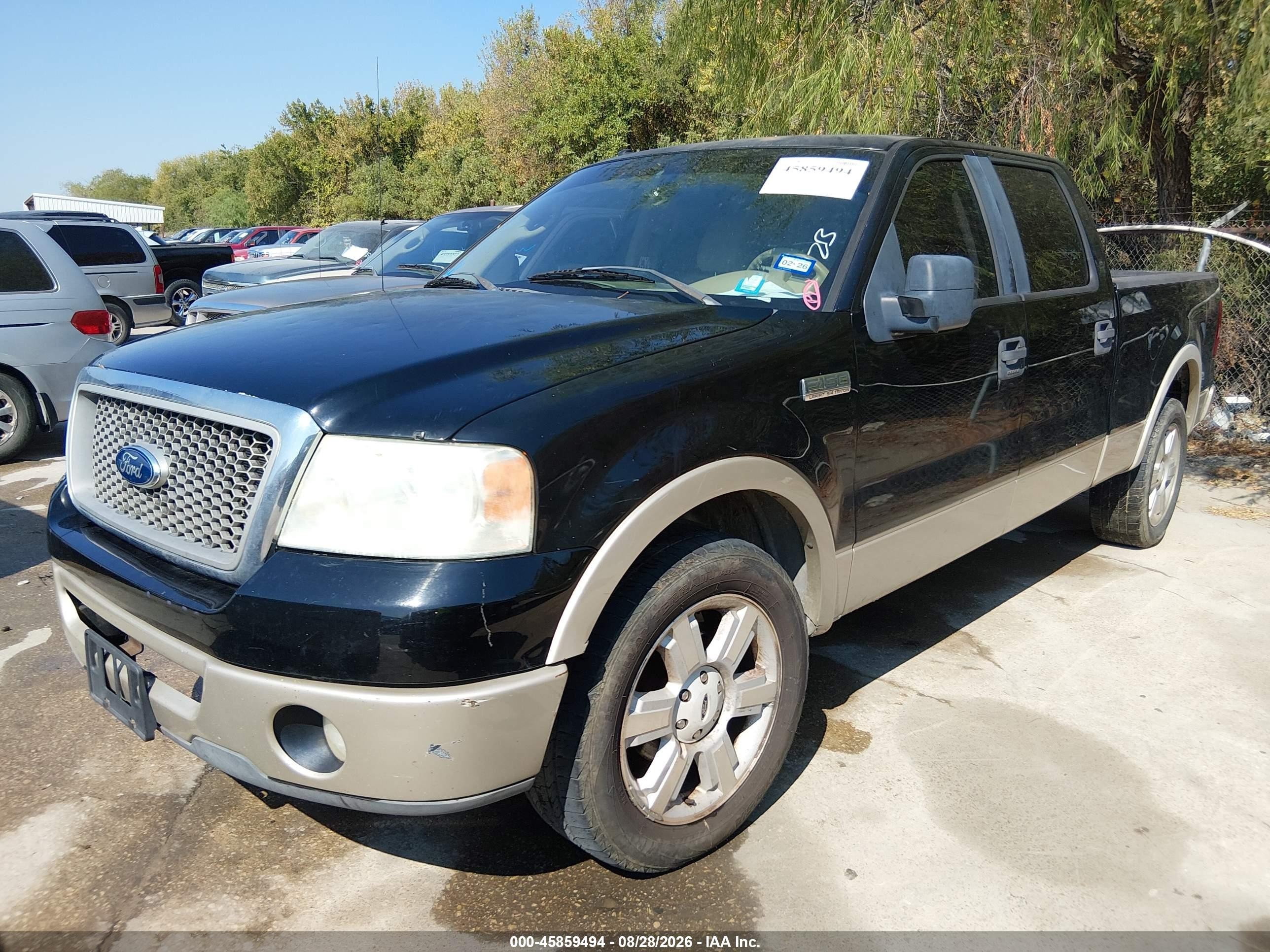 2007 Ford F-150 Lariat/xlt Black vin: 1FTPW12V67KC47372