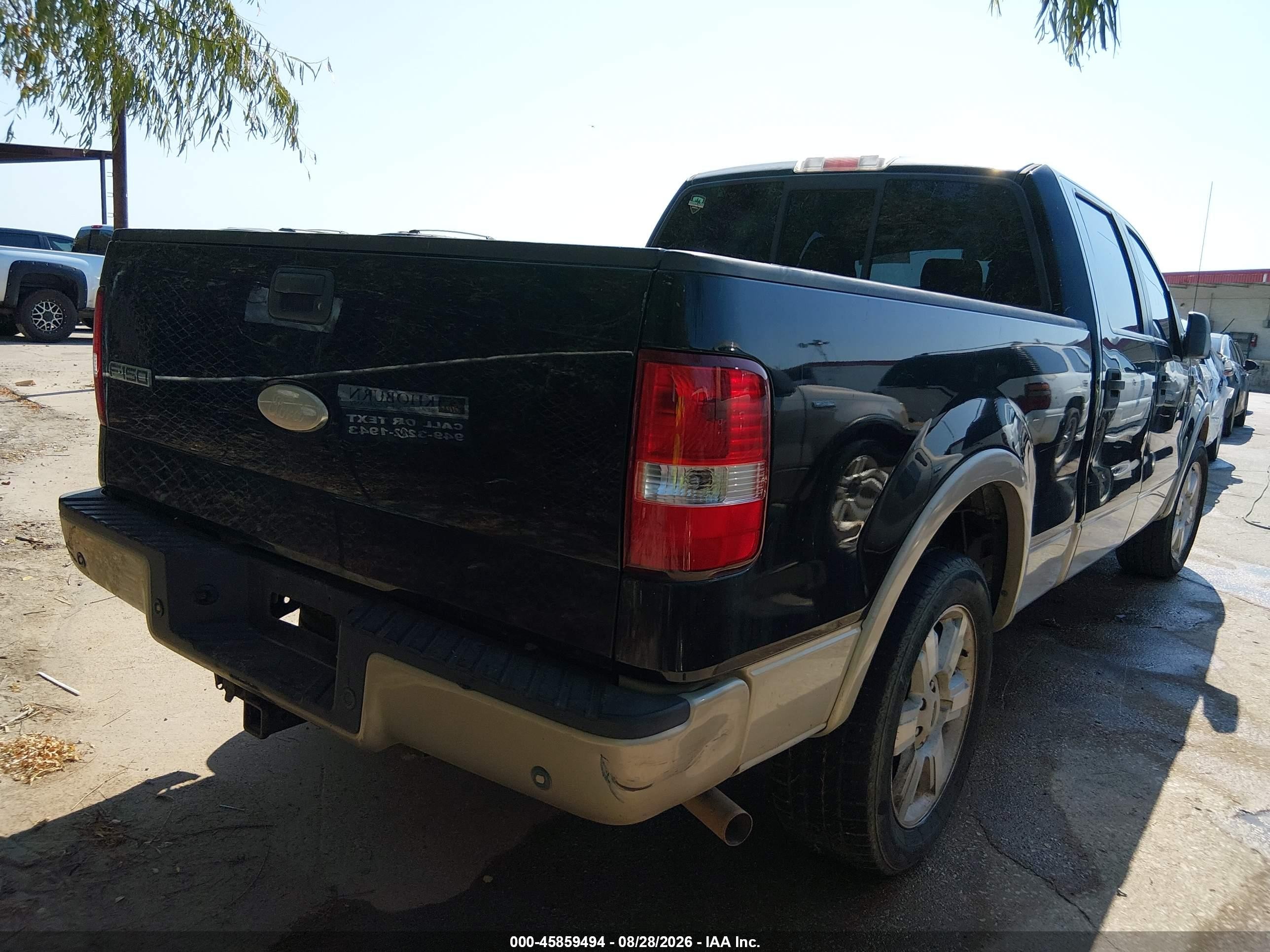 2007 Ford F-150 Lariat/xlt Black vin: 1FTPW12V67KC47372