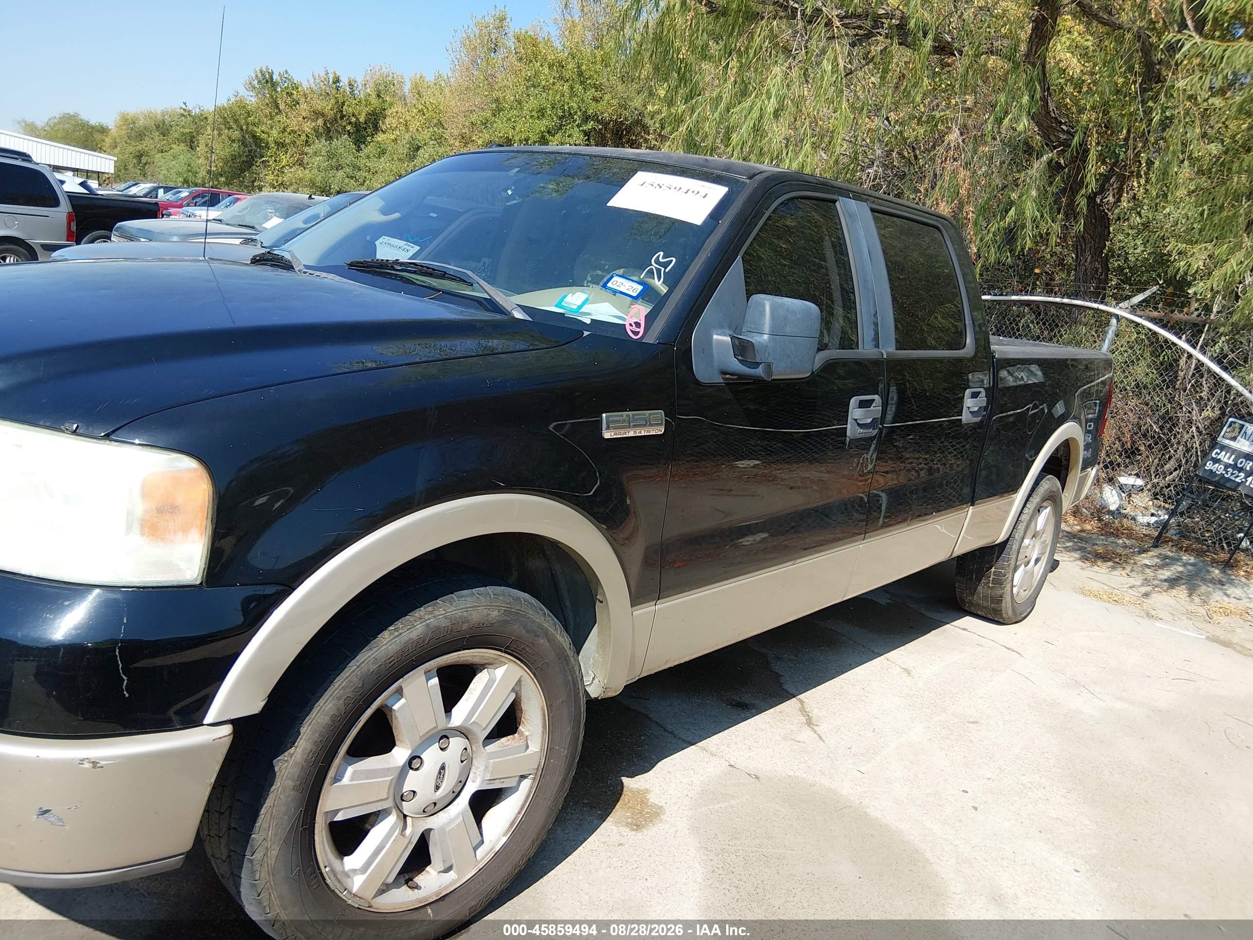 2007 Ford F-150 Lariat/xlt Black vin: 1FTPW12V67KC47372