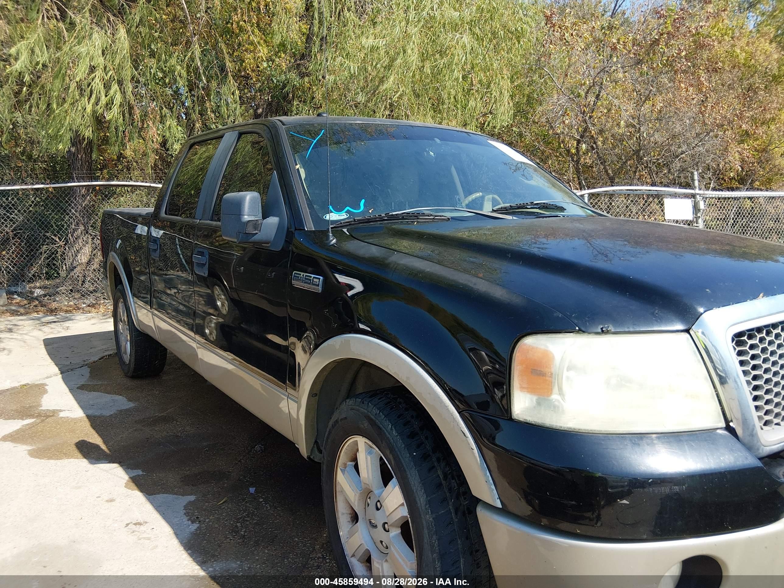 2007 Ford F-150 Lariat/xlt Black vin: 1FTPW12V67KC47372
