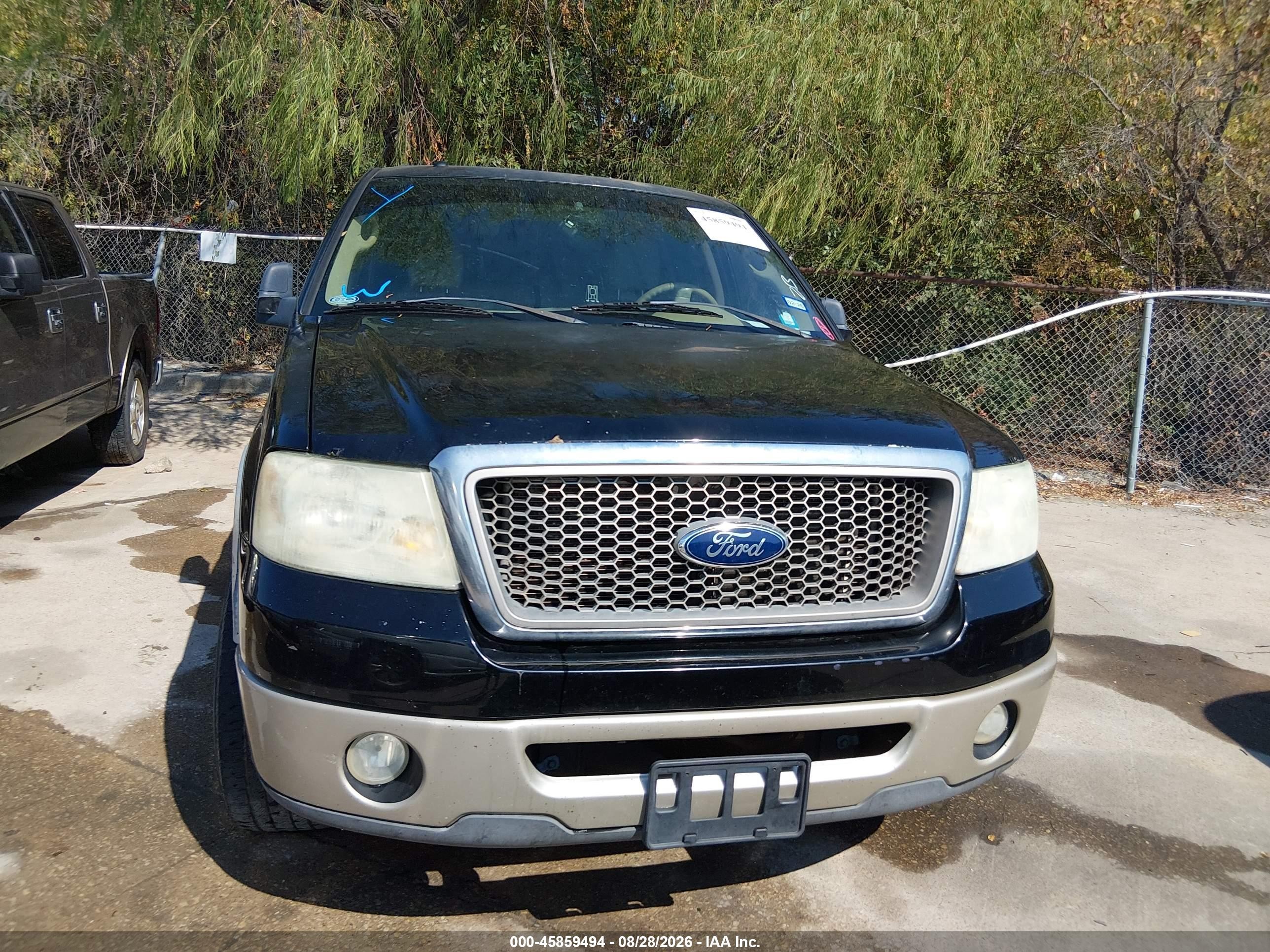 2007 Ford F-150 Lariat/xlt Black vin: 1FTPW12V67KC47372